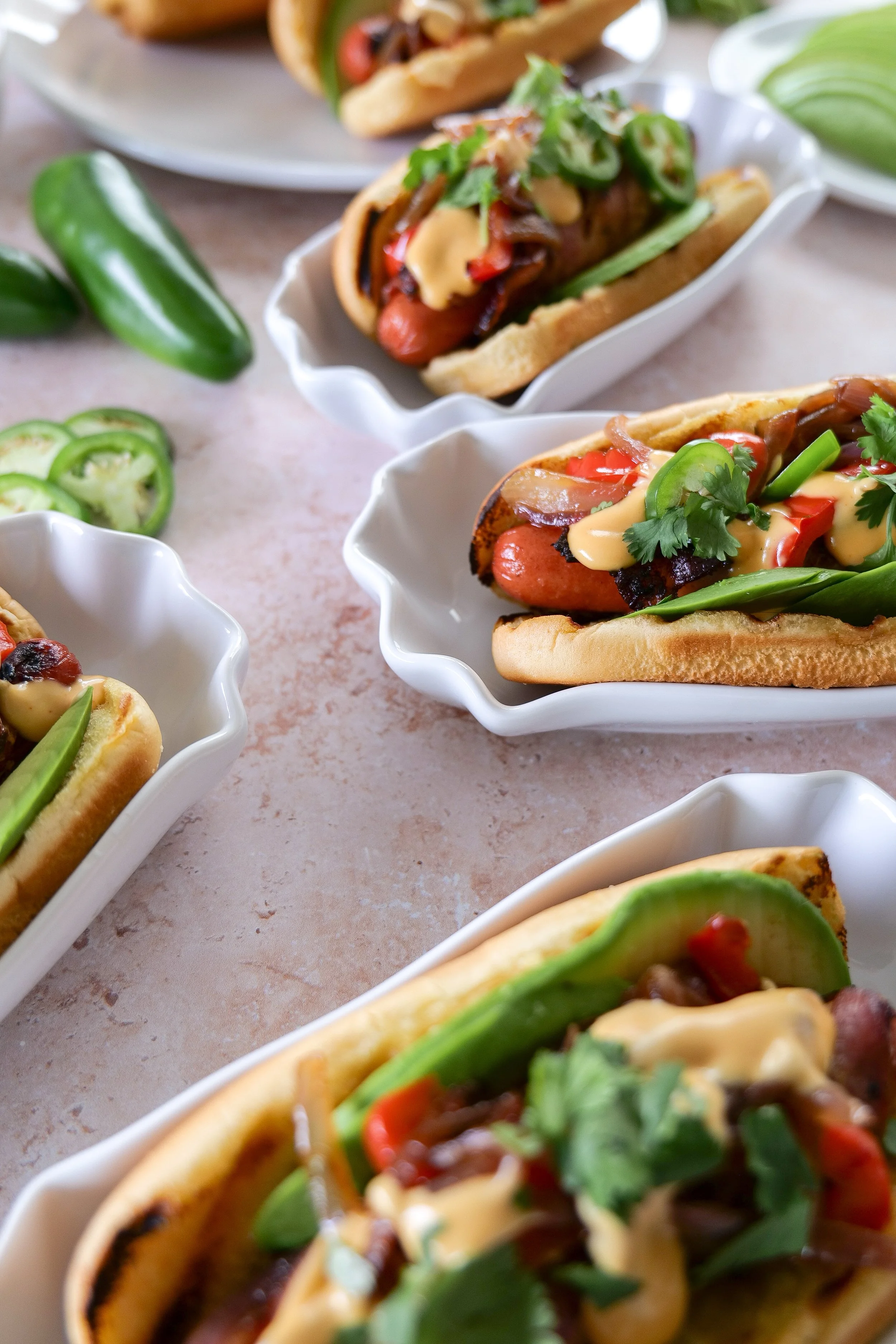 California summer recipe featuring bacon-wrapped hot dogs