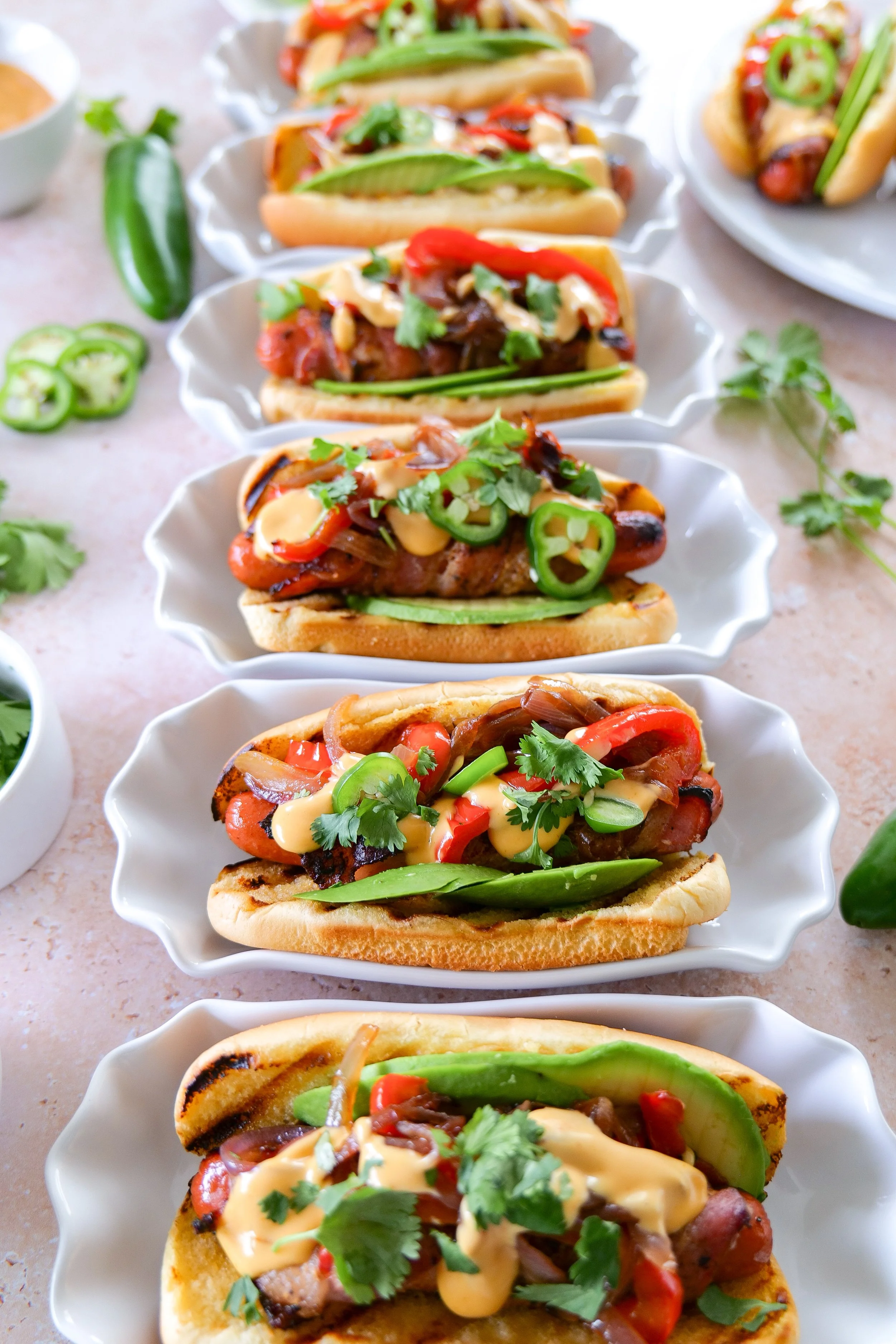 Fourth of July hot dogs served for summer celebrations