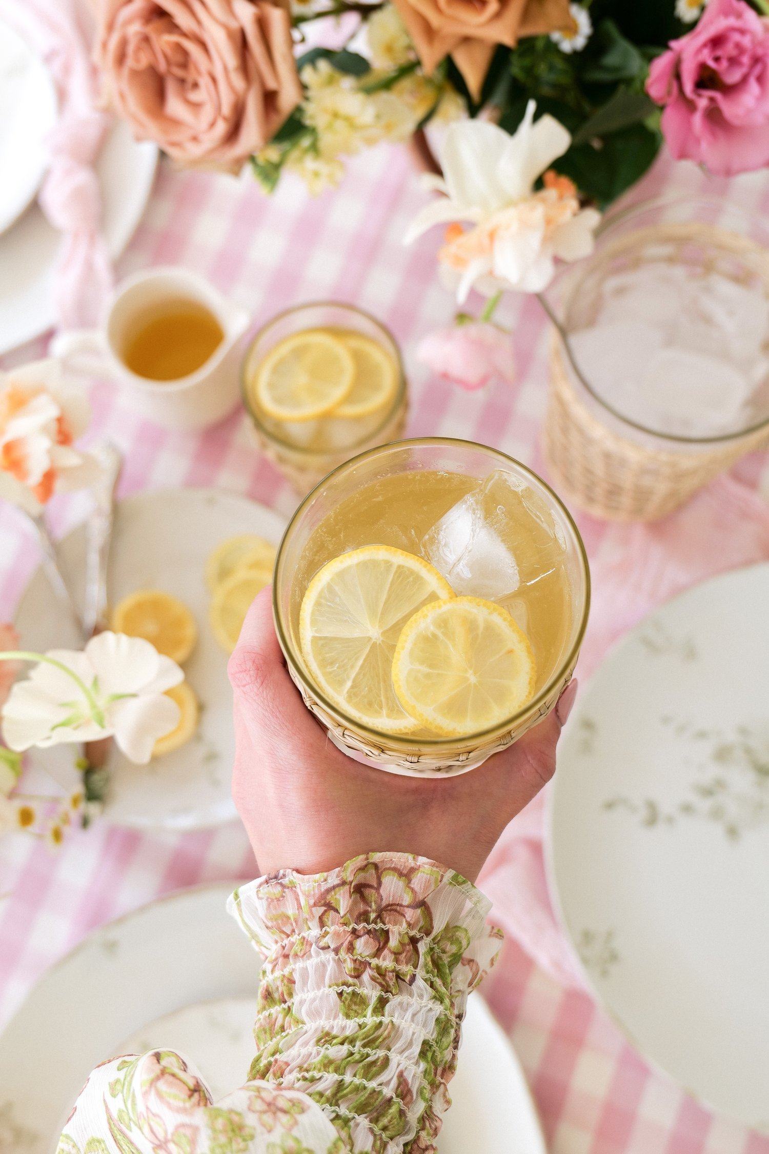 Lemon champagne cocktail with limoncello and ginger beer