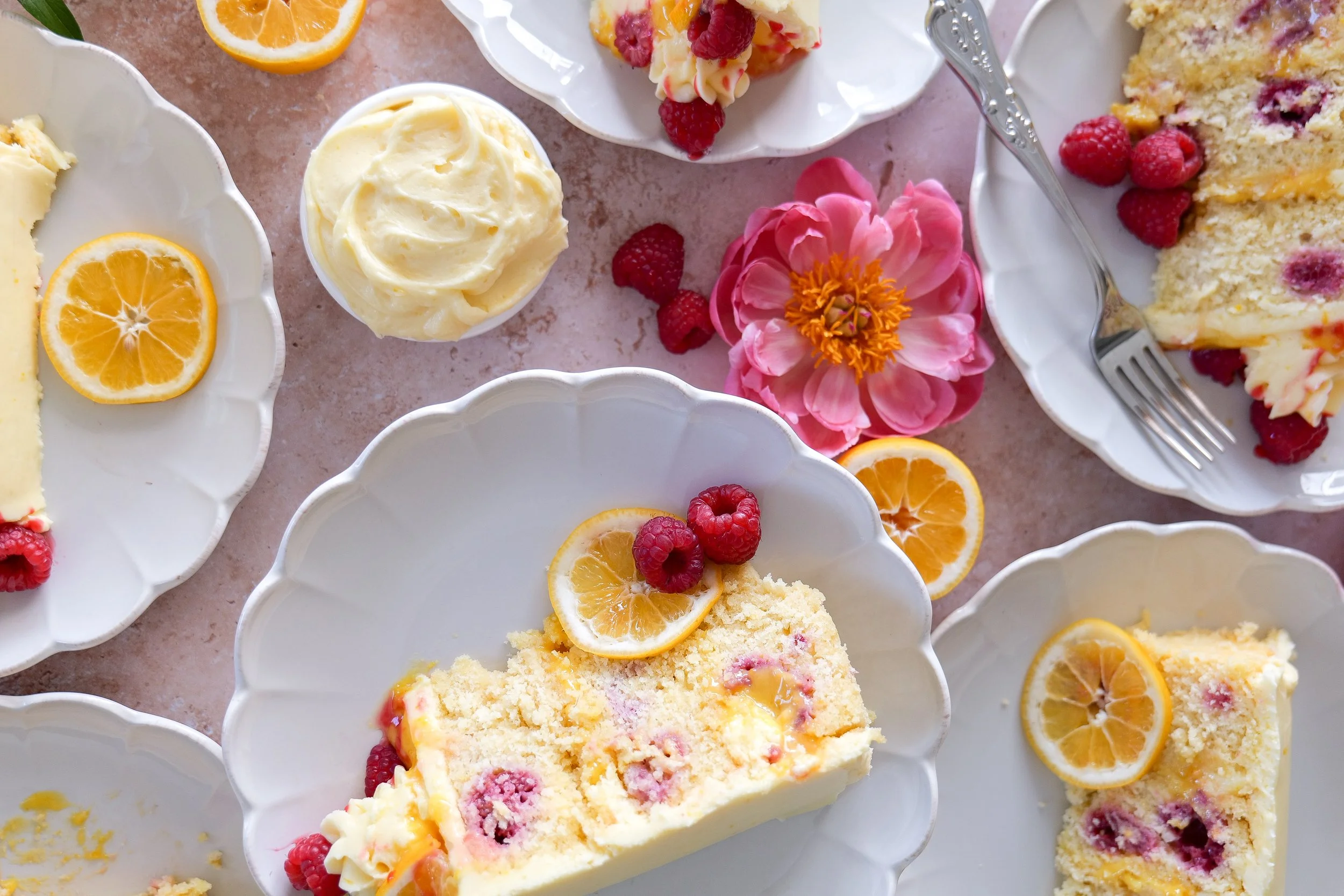 Festive lemon raspberry cake perfect for birthdays and celebrations.