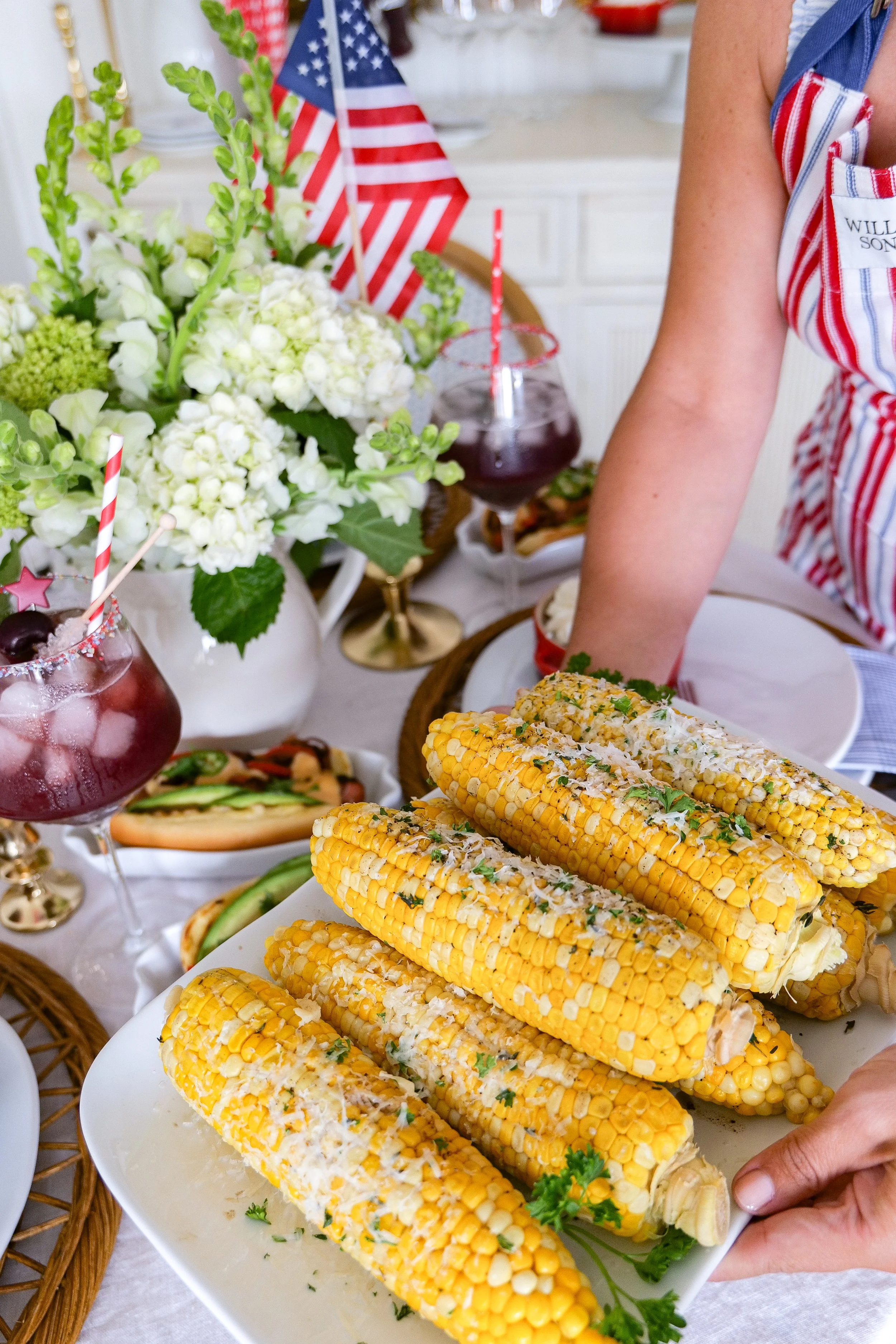 America's 250th summer tablescape featuring patriotic decor, red white and blue accents, seasonal entertaining details, and elegant holiday hosting inspiration