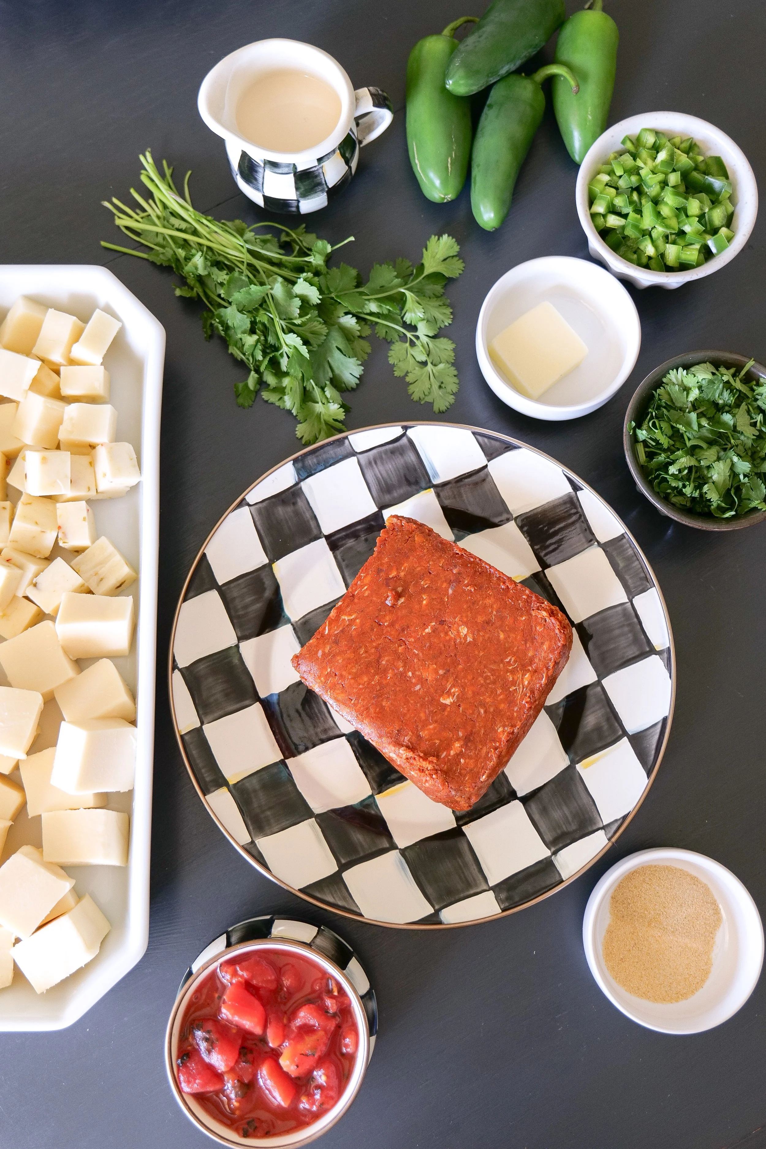 Ingredients for homemade grilled chorizo queso
