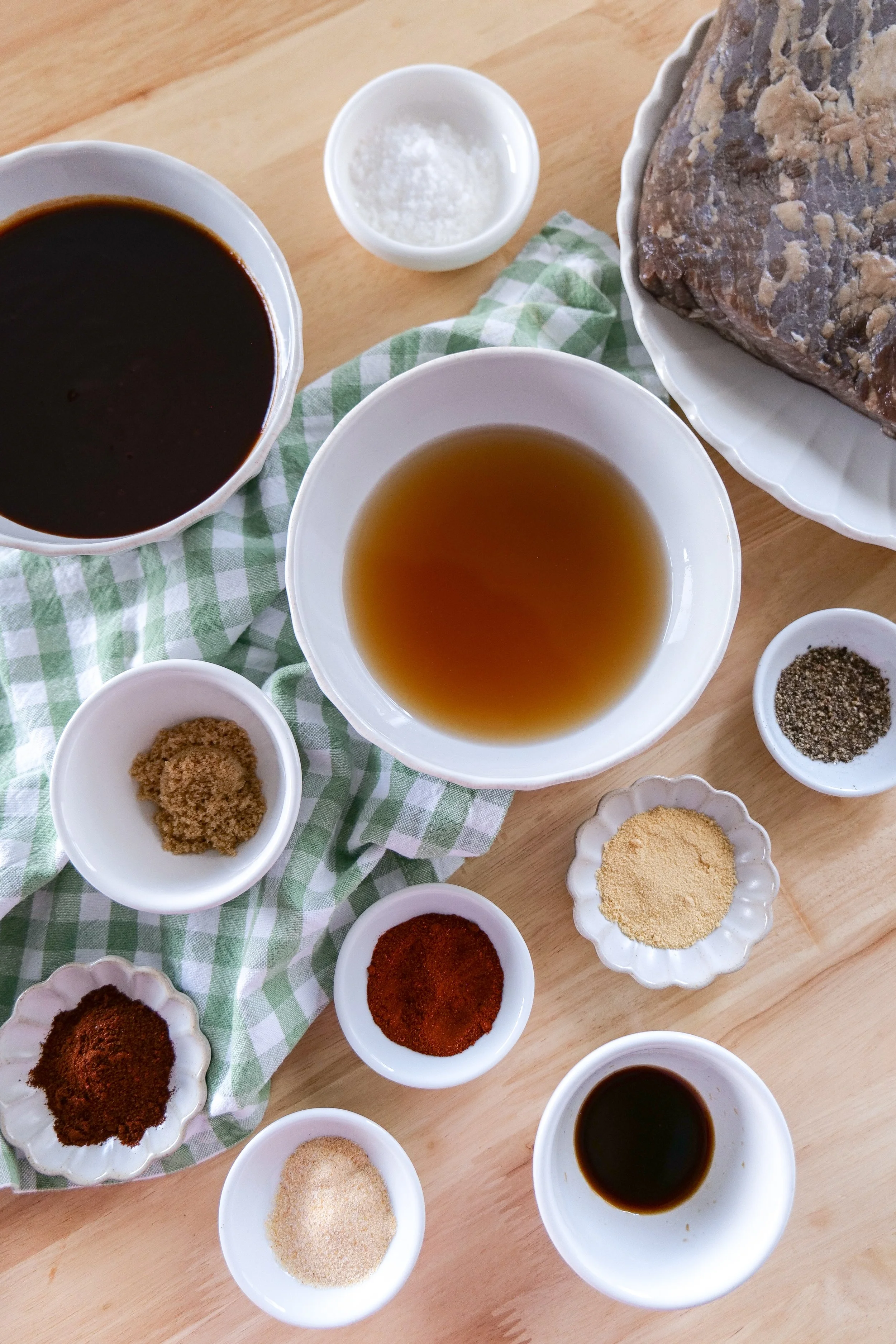 Shredded BBQ brisket coated lightly in flavorful cooking juices.