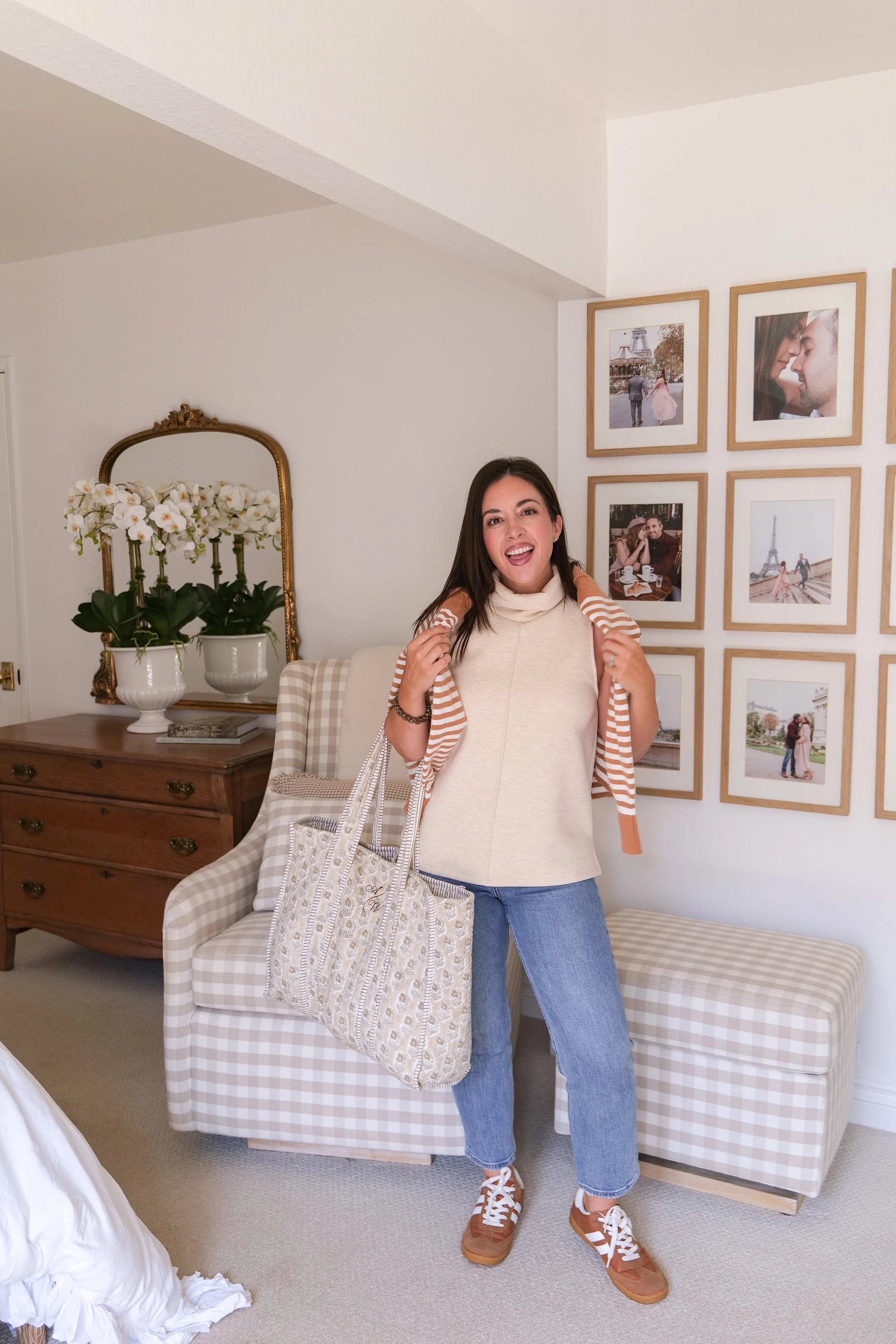 Elevated fall outfit styled with capsule wardrobe pieces
