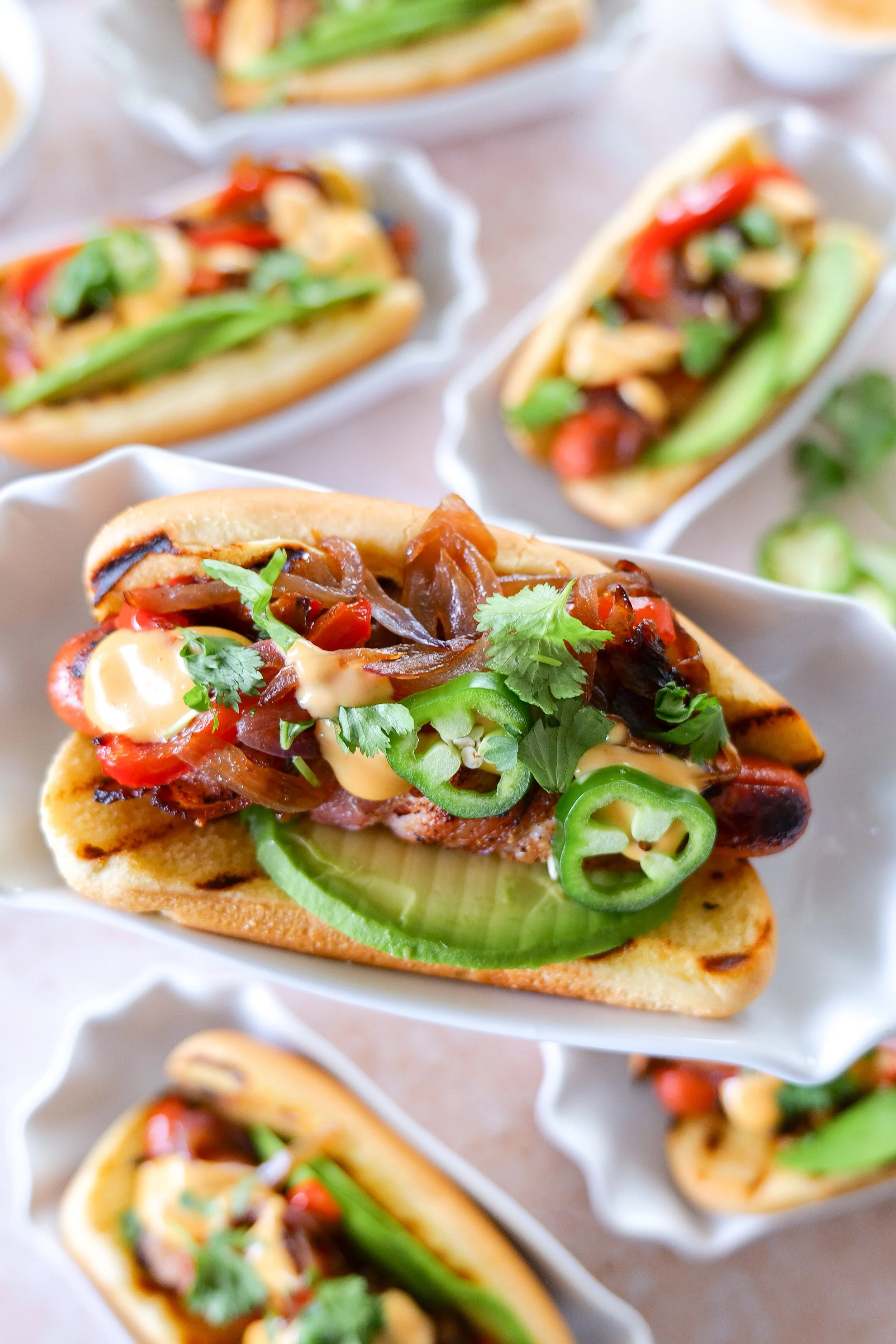 California-style bacon-wrapped hot dogs for outdoor dining