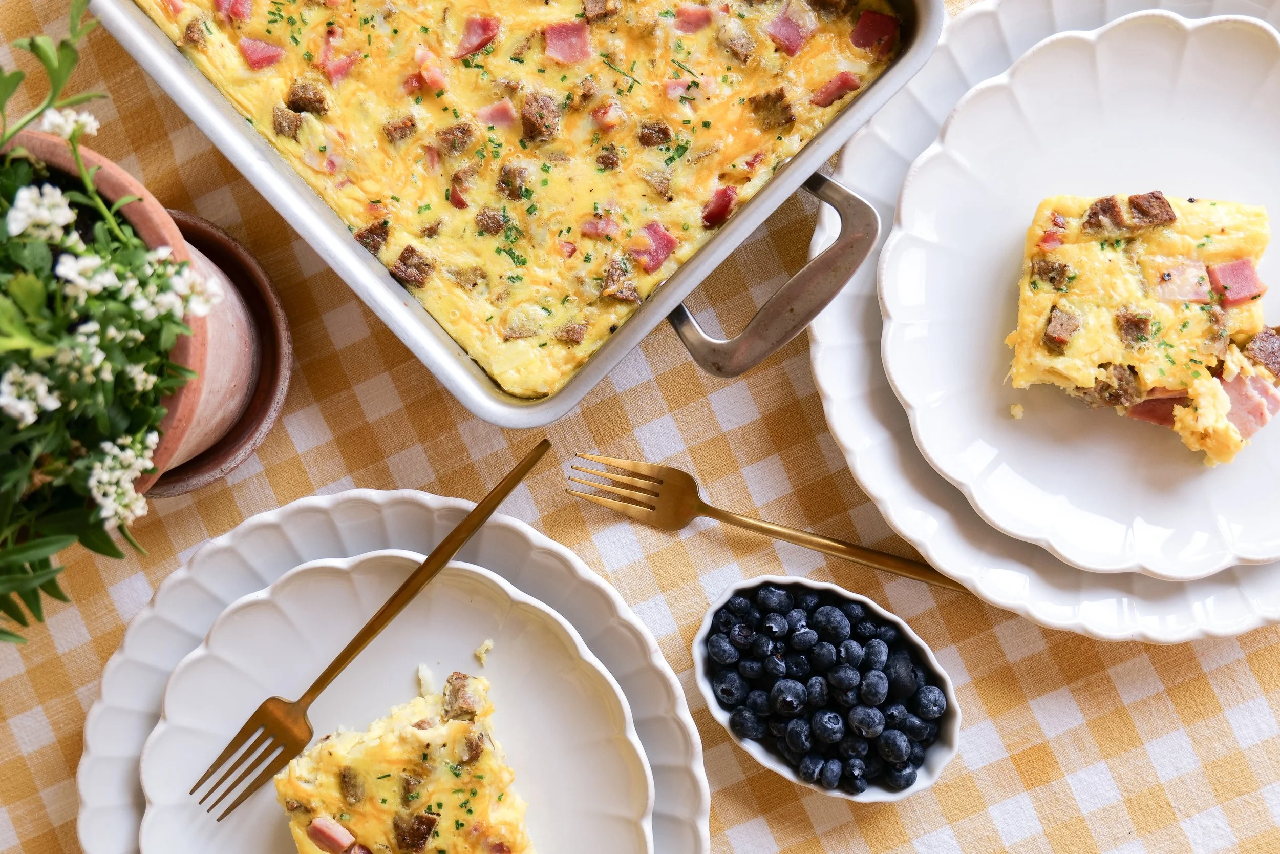 Large breakfast casserole ideal for family gatherings and brunch parties.