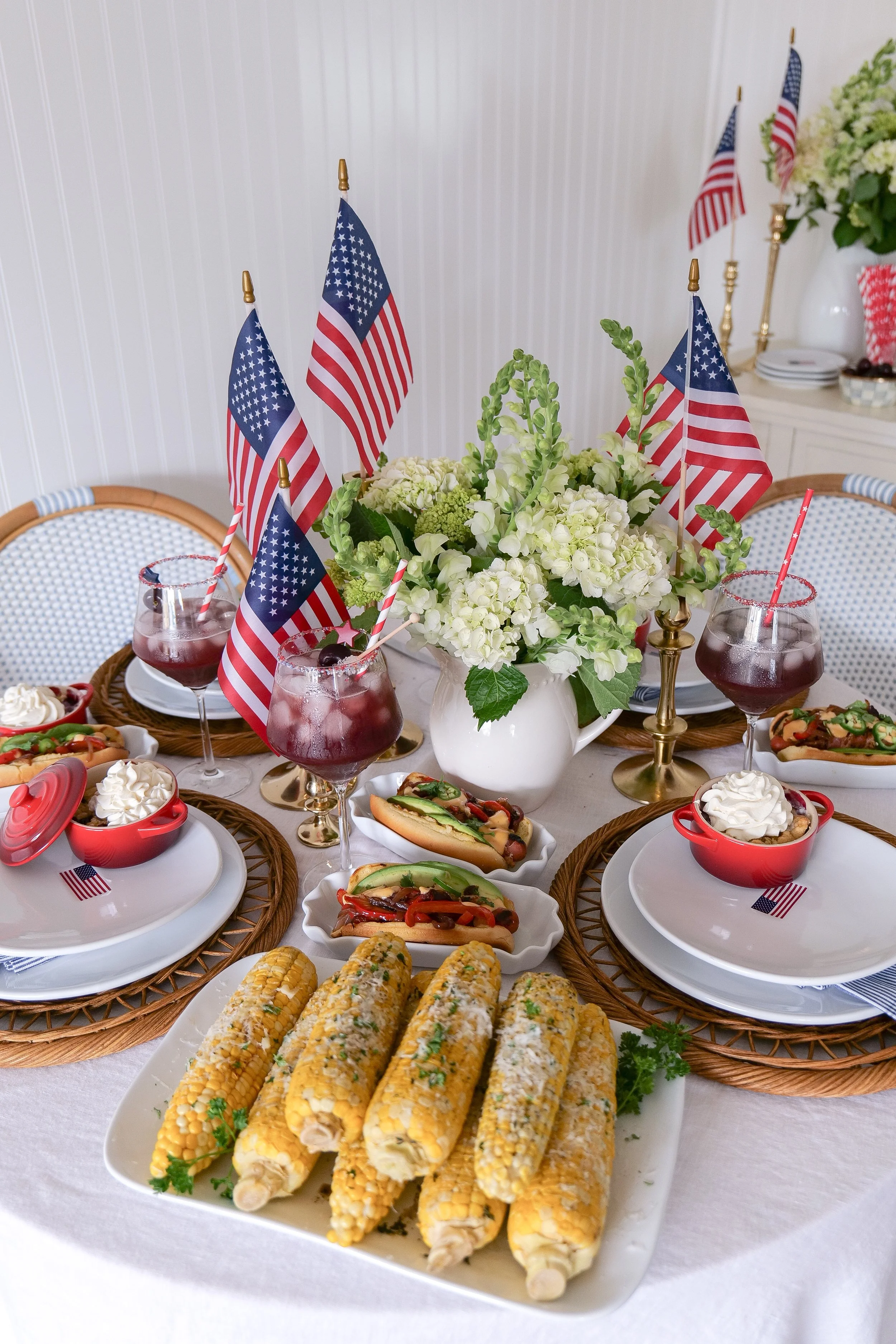 Americana-inspired place setting details for summer entertaining