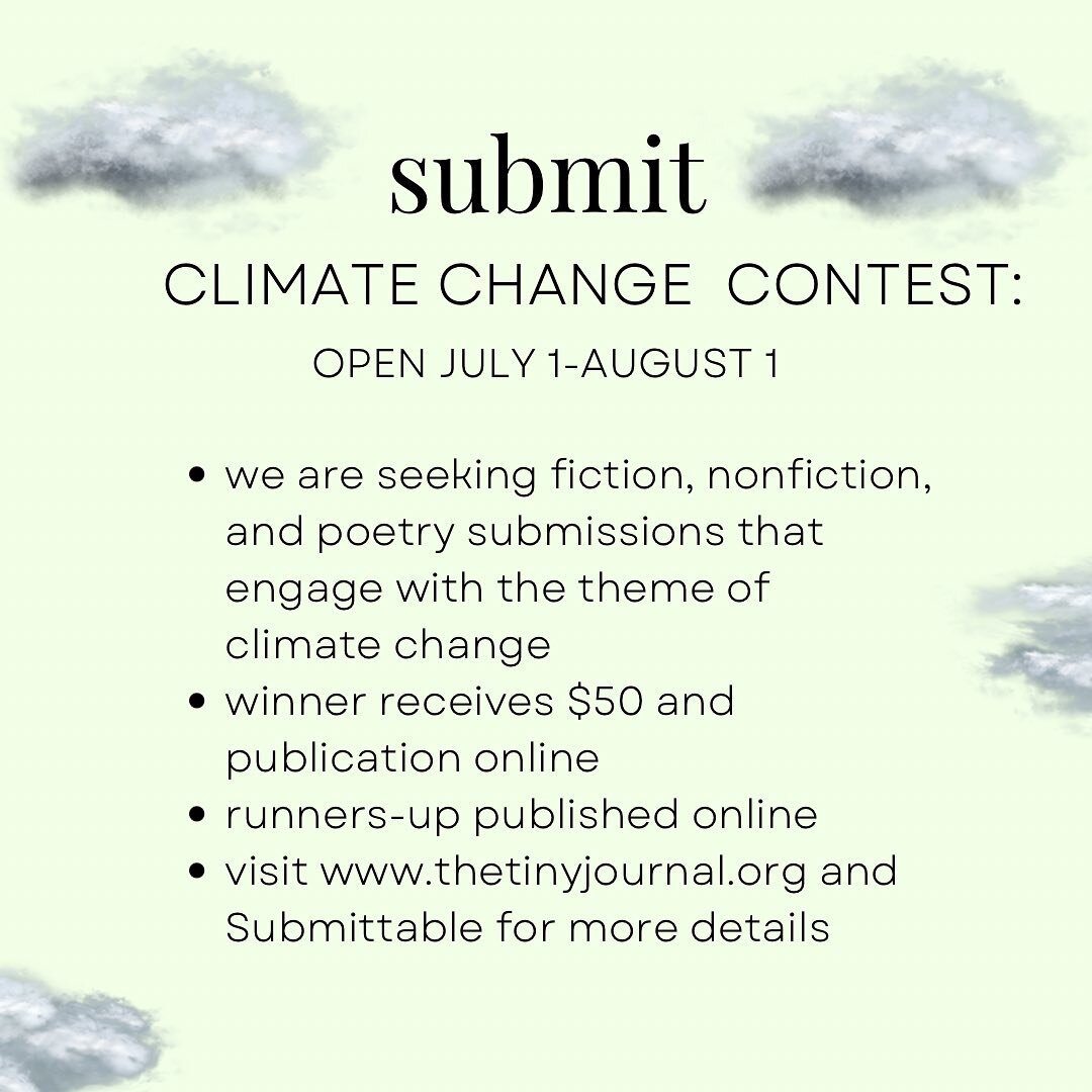 we are ready to weather your submissions that engage with a theme of climate change. we invite you to interpret &ldquo;climate change&rdquo; broadly and to send us works that speak to our times. more details online. hit us with your best shot startin