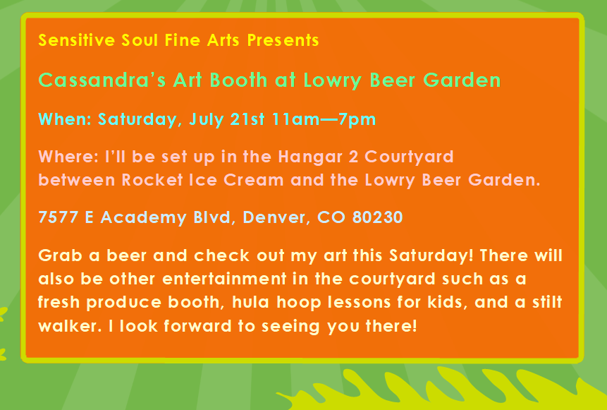 July Art Booth at Lowry Beer Garden