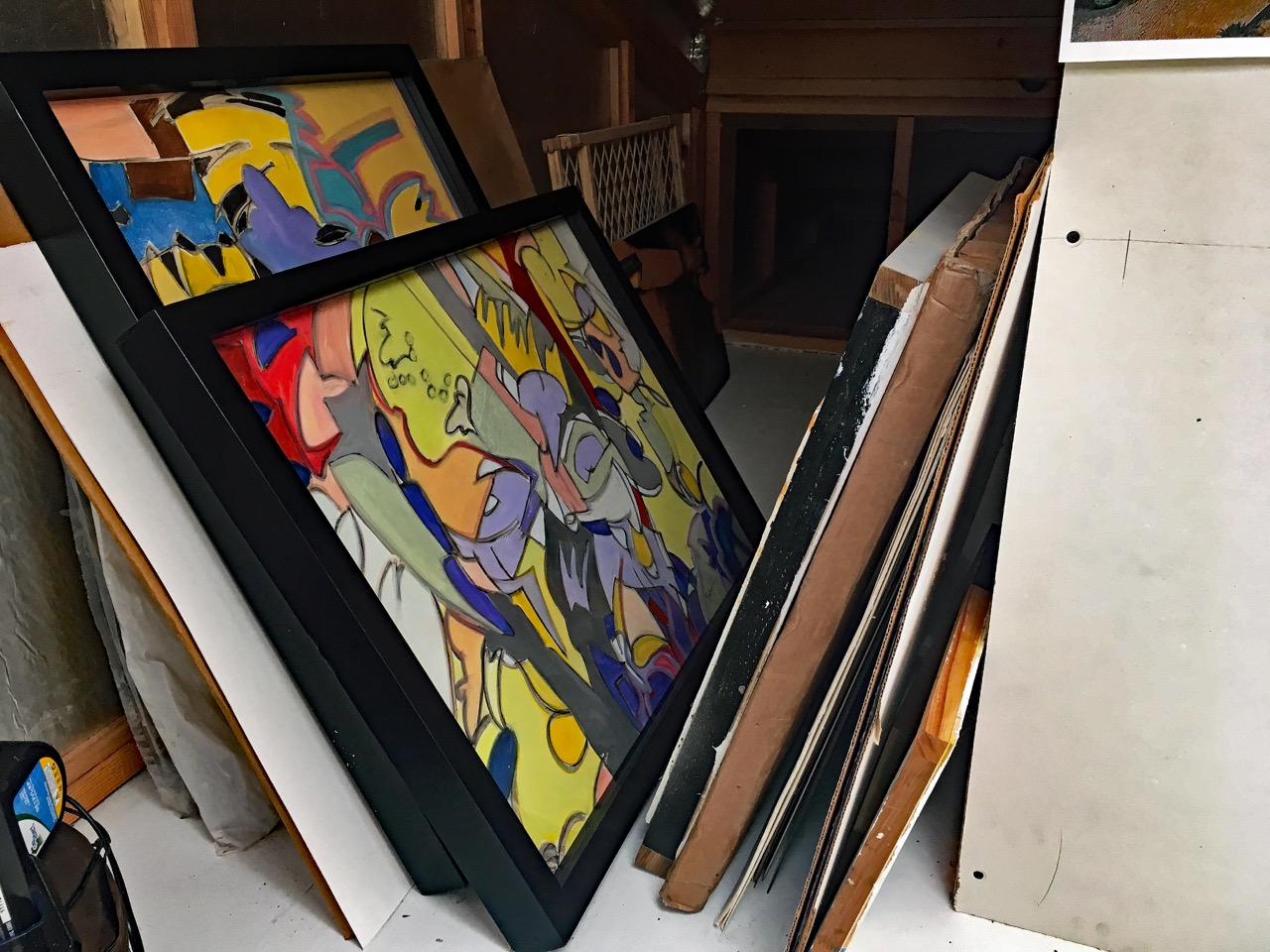 studio paintings in rack.jpeg