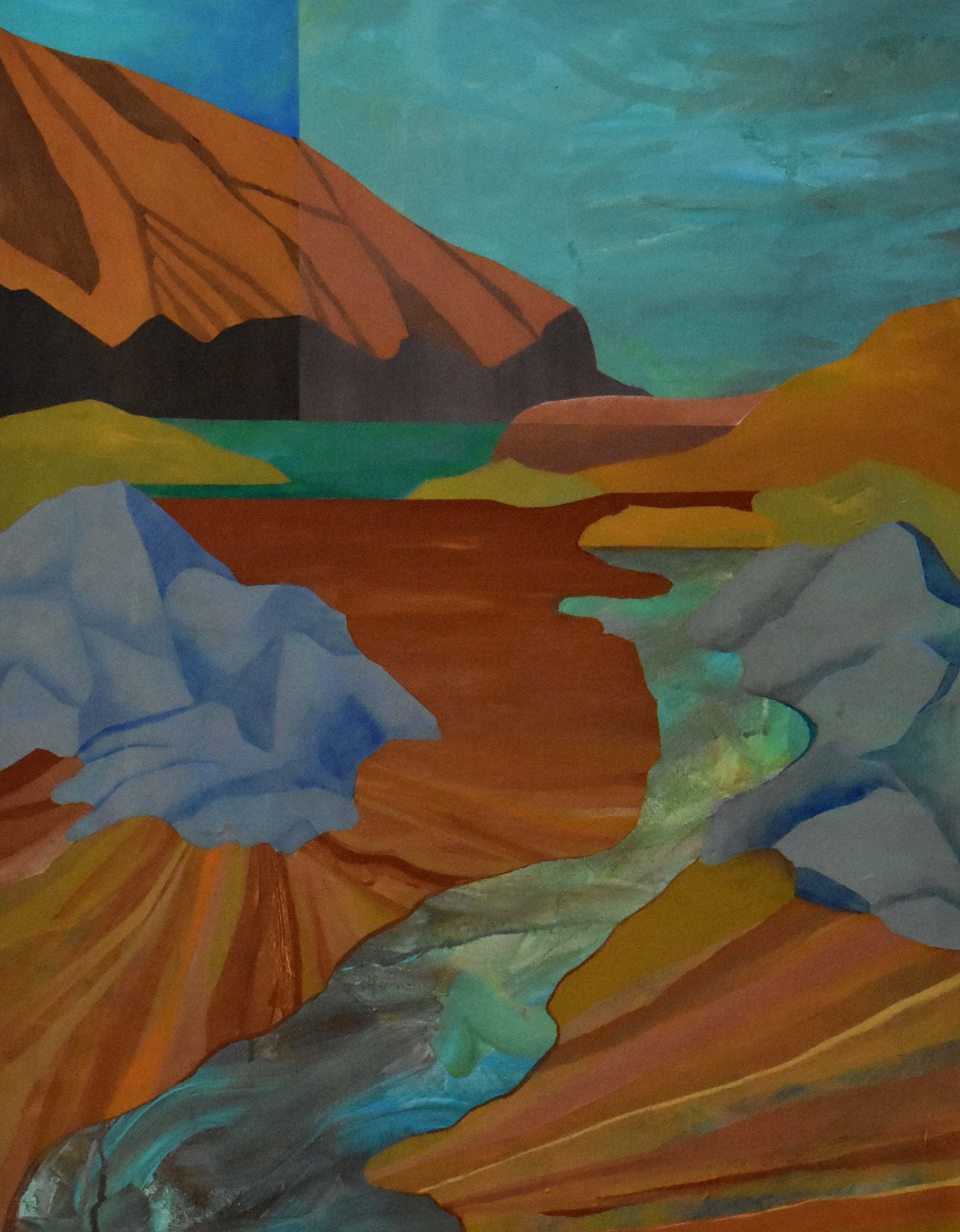Dead Man's Cove in July - 22"x28" acrylic and gouache on canvas - sold