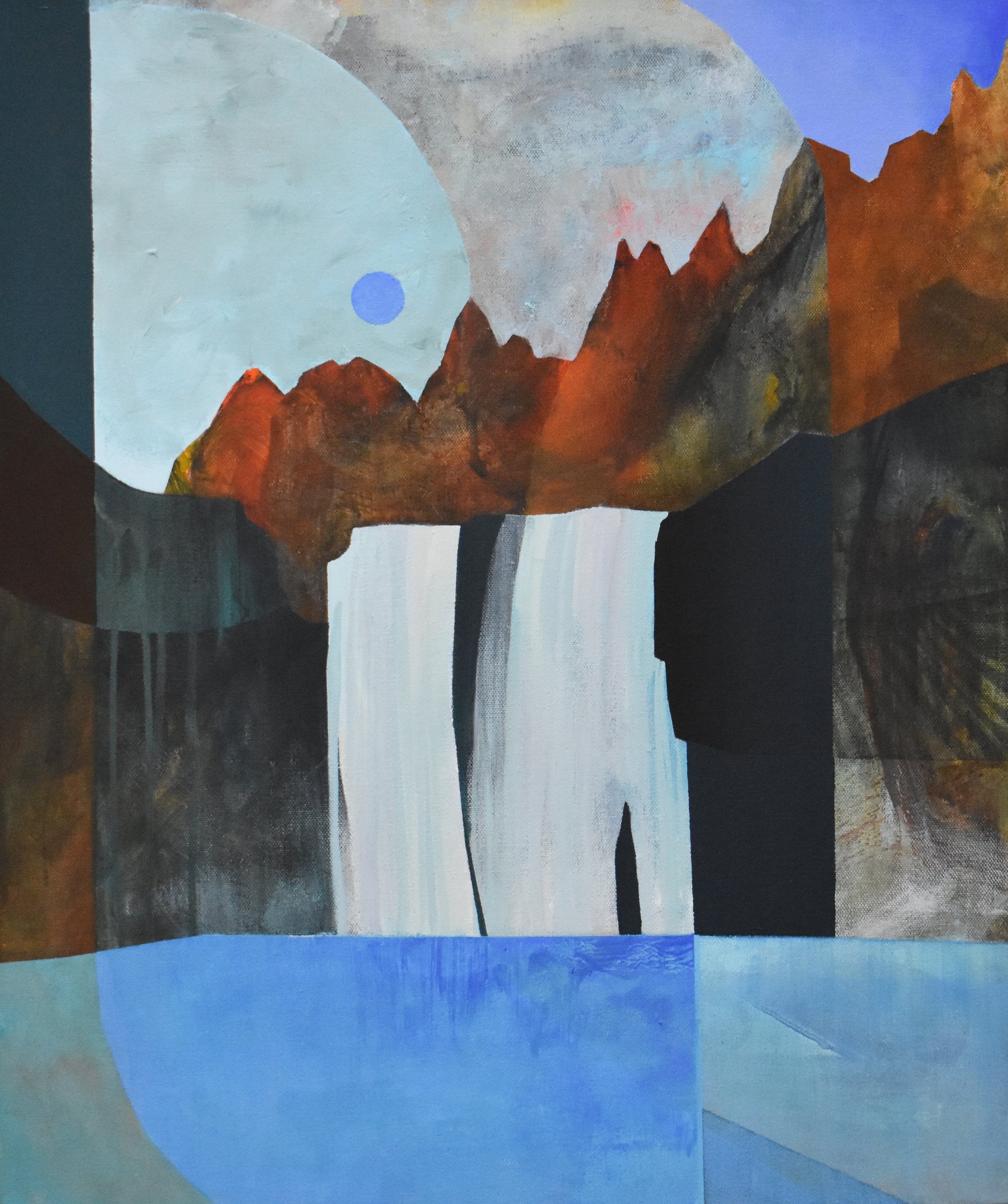 Beyond the Falls 24" x 21" acrylic on canvas
