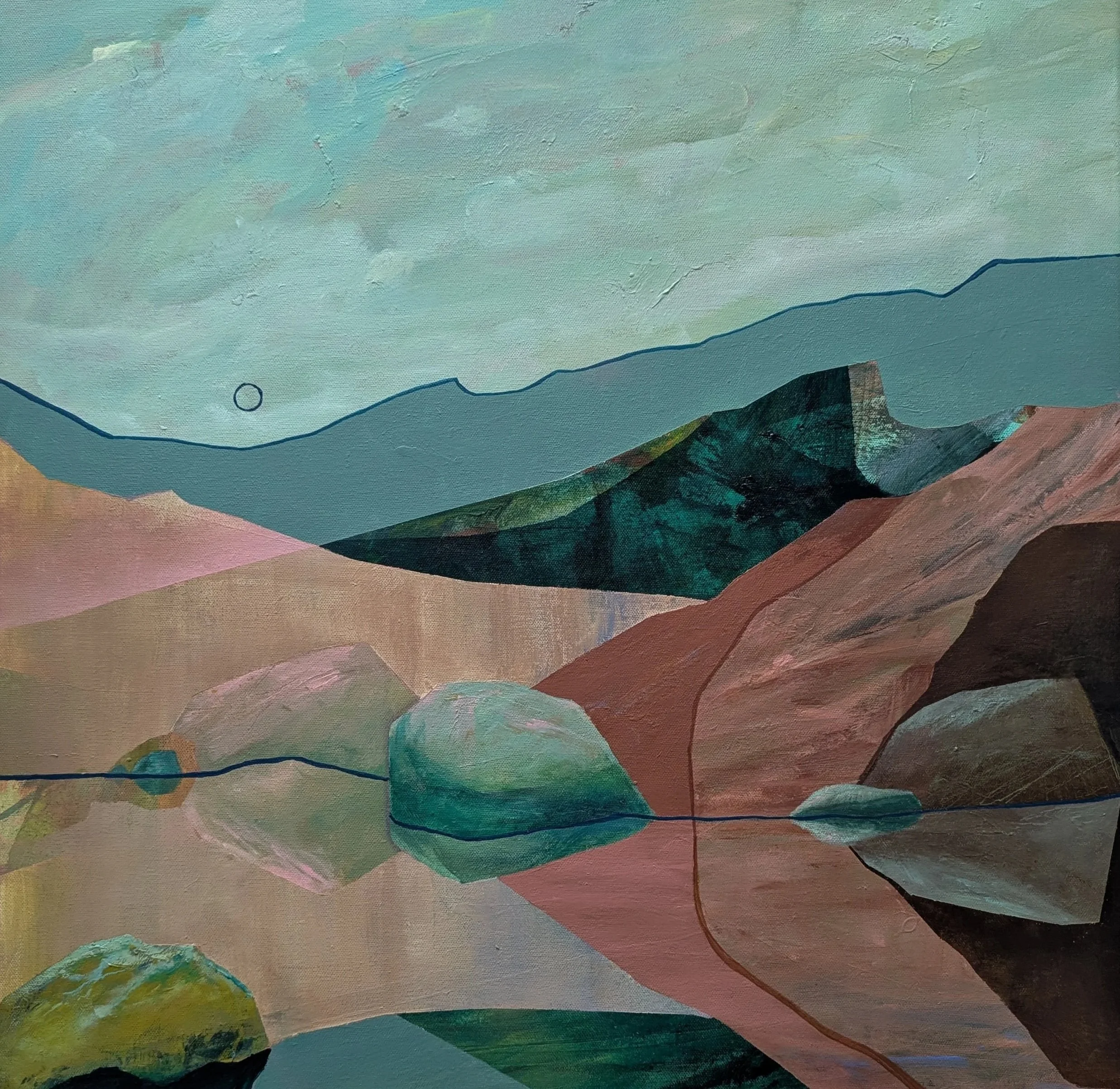 Standstill 20" x 20" acrylic and gouache on canvas