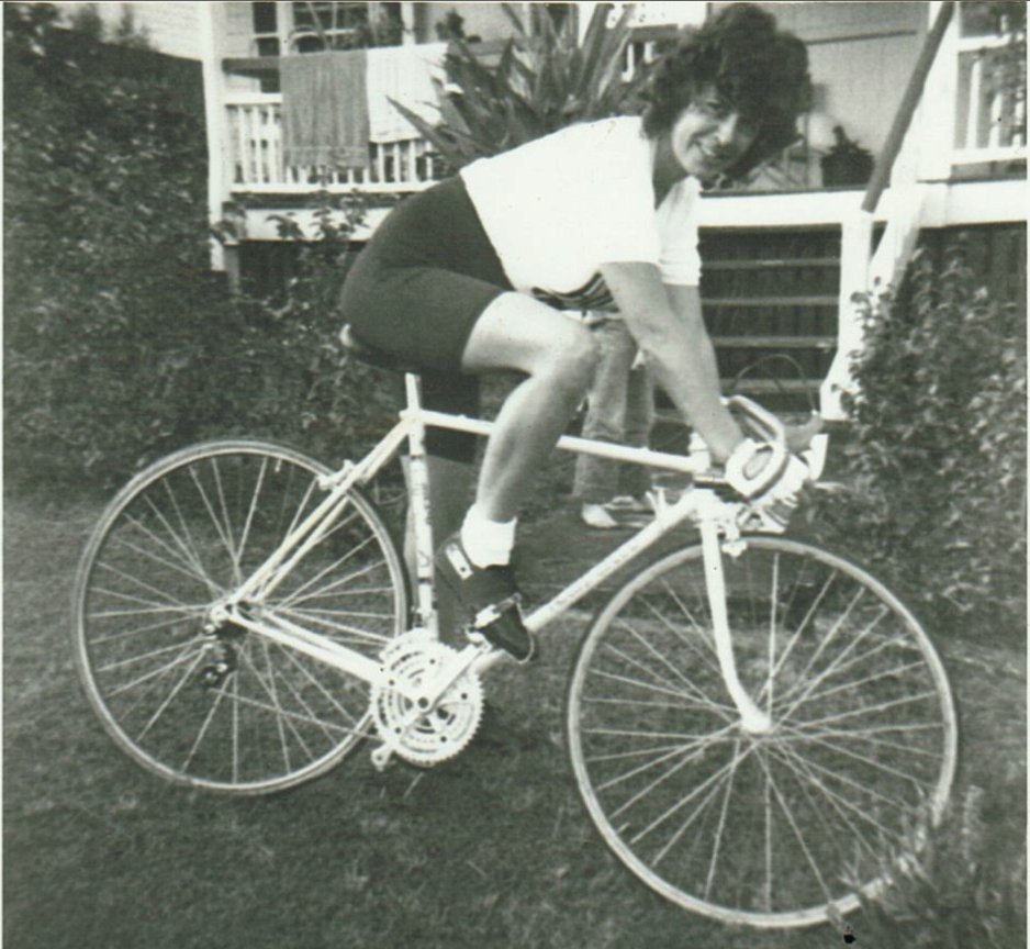 Bardon, 1981, on the bike Kevin built for me