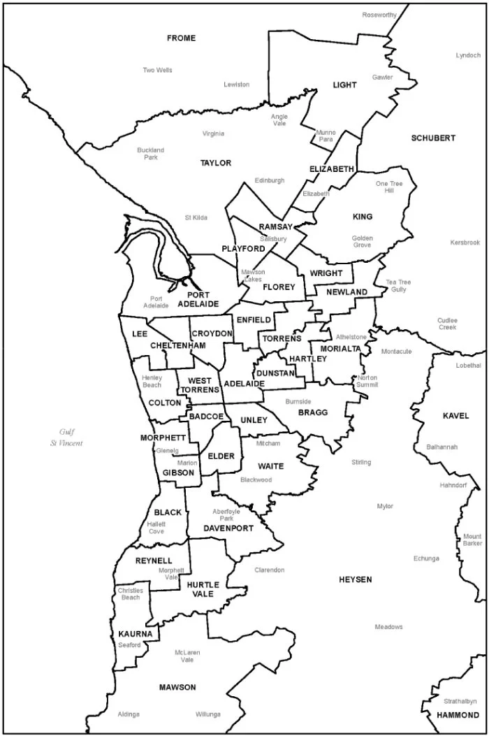 Metropolitan electoral boundaries for South Australia – Electoral Commission of South Australia