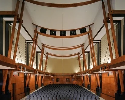 Photo: The renowned Watson Chamber Music Hall at the University of North Carolina School of the Arts in Winston-Salem, NC. Home to the American Harp Society, Inc. 23rd National Competition.