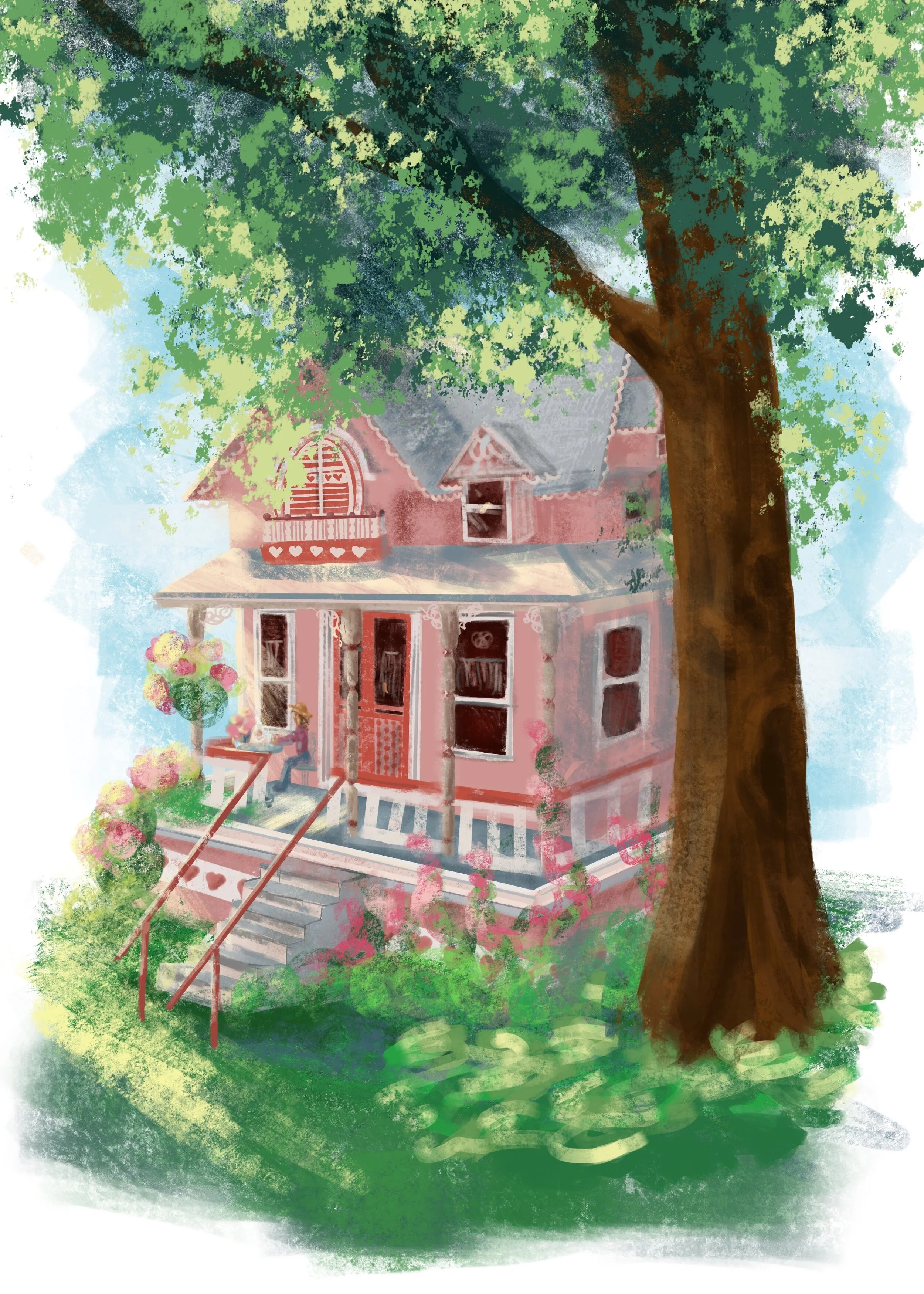 Gingerbread House Illustration 