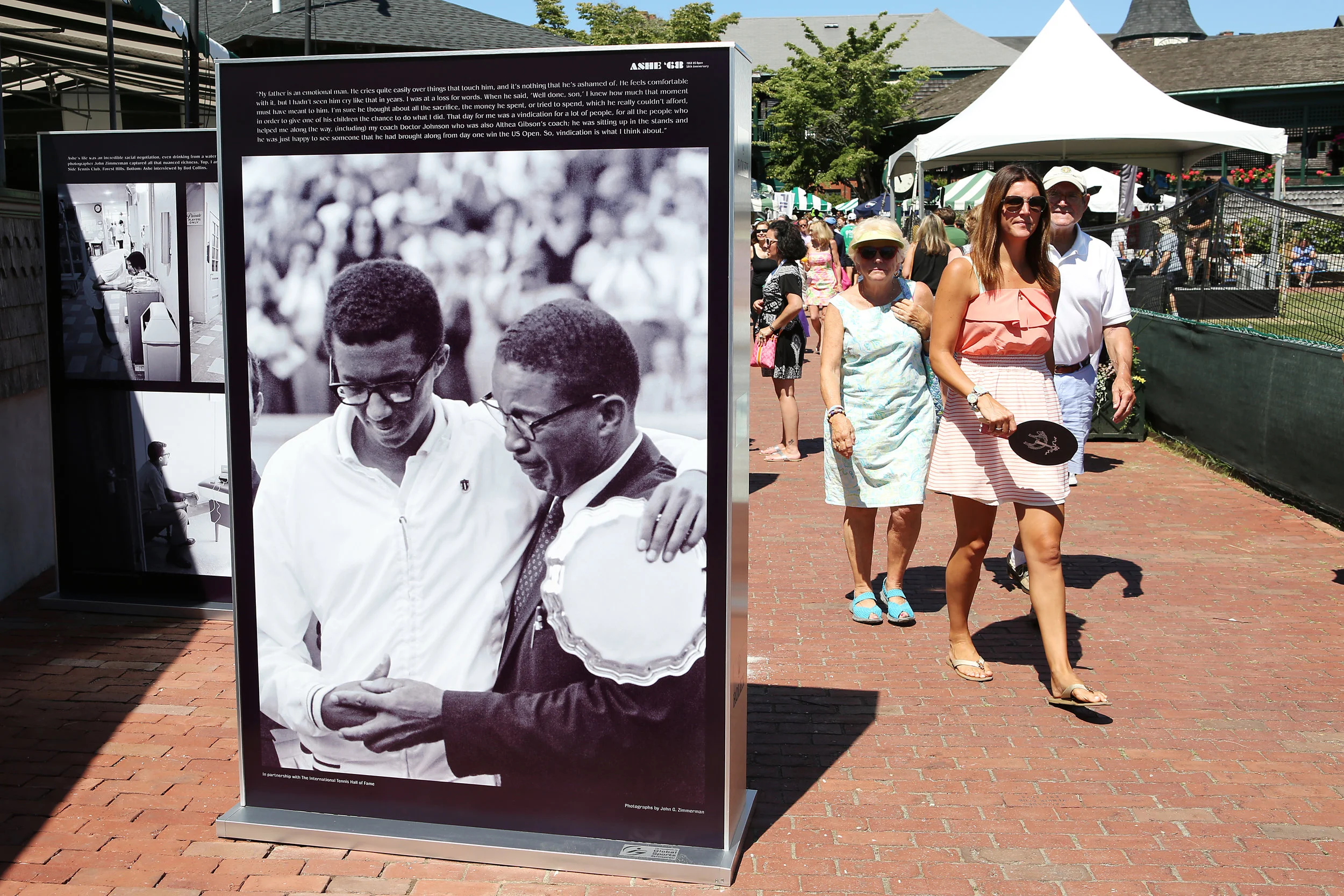 The Ashe '68 photo exhibit premiered at the International Tennis Hall of Fame, for their induction ceremony weekend, July, 2018.