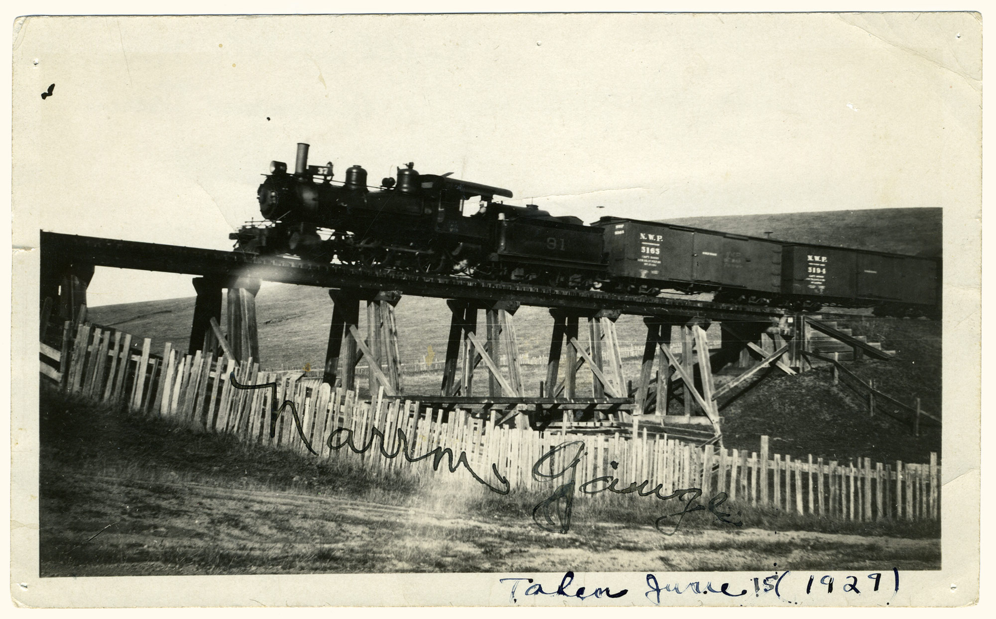 Train at Dillon Beach Road Trestle