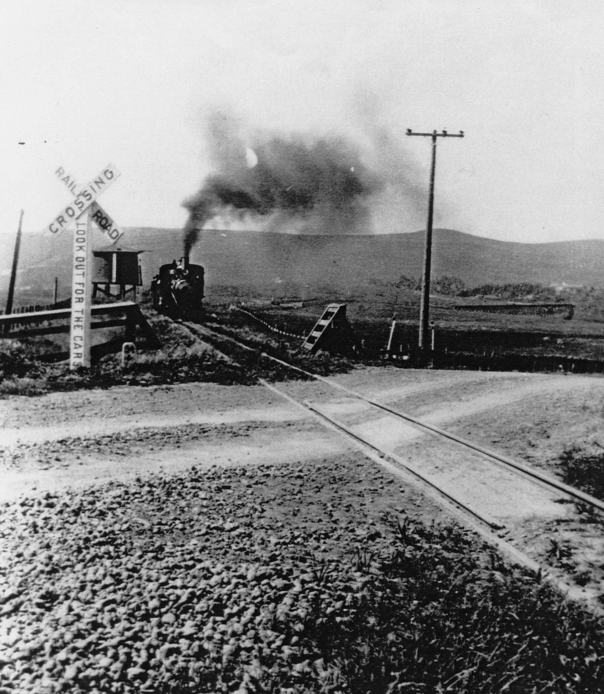 Train at Look-Out-for-the-Cars Crossing
