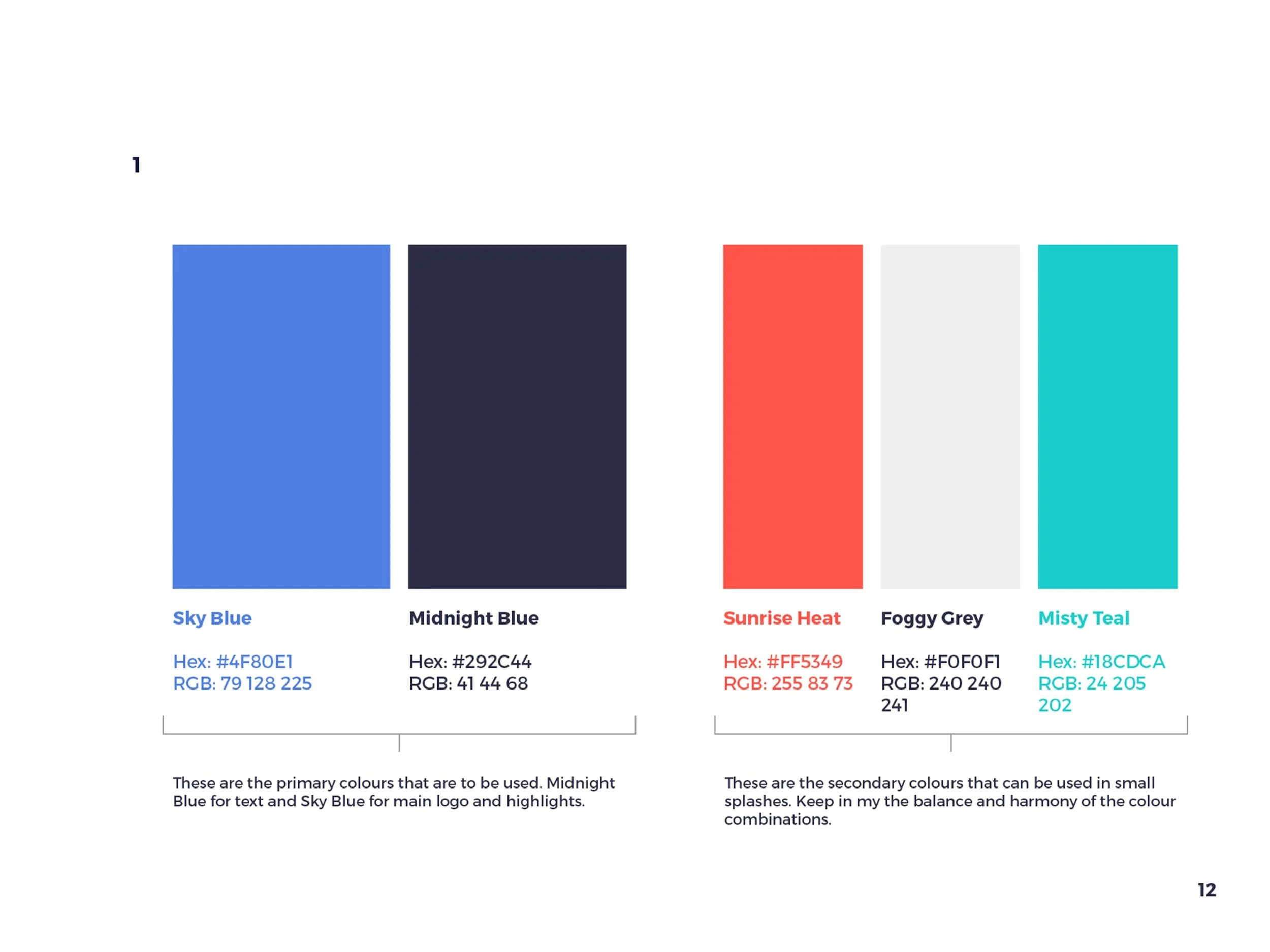 Named colours in style guide