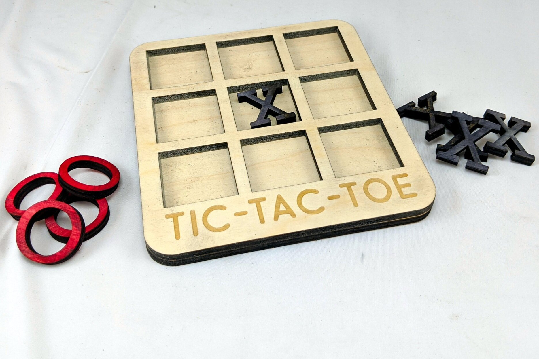 Tic-Heart-Toe Laser Cut Wooden game board | Customization Options —  Computer Aided Crafting