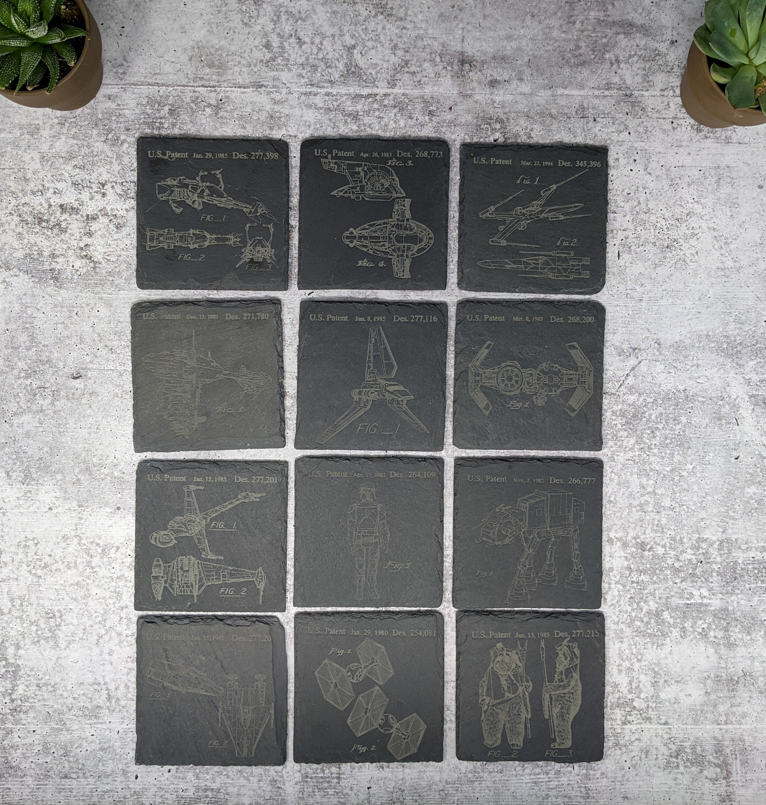 Star Wars Patent image Slate Coasters — Computer Aided Crafting