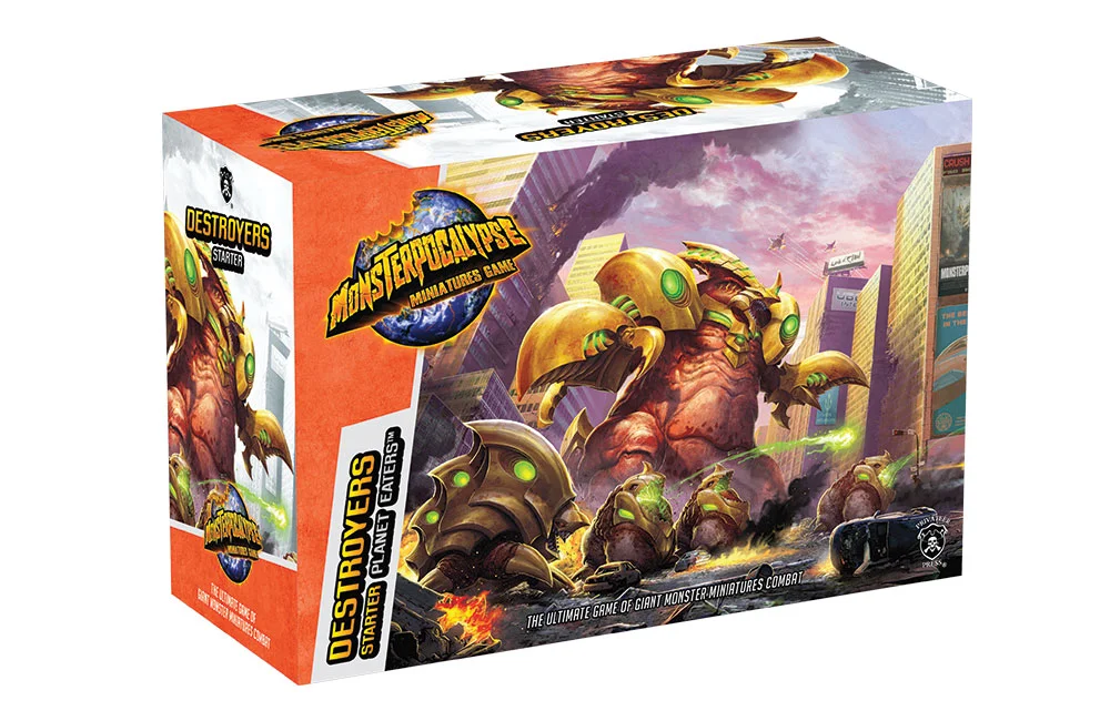 The starter packaging was designed with varying shelf spaces and store configurations so that it not only looks good from multiple sides but gives the viewer an epic feeling of the giant battles.