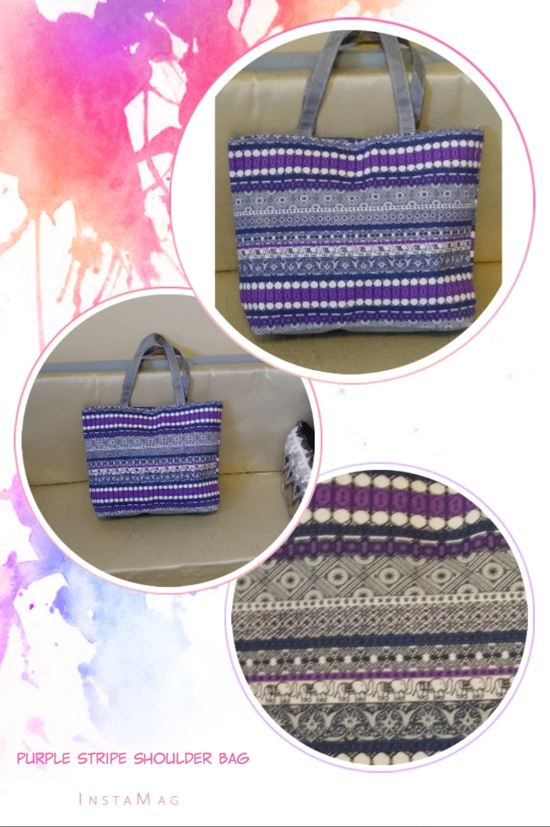 Purple Stripe Tote