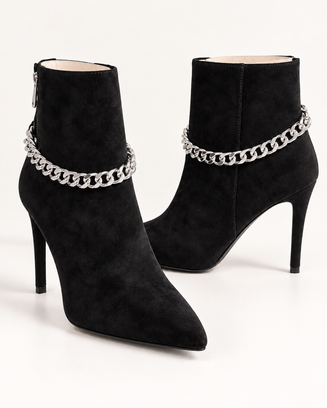Black Suede Chain-Detail Stiletto Booties.png