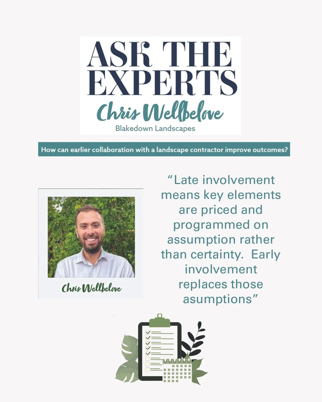 Chris Wellbelove Discusses Earlier Collaboration in May's Pro Landscaper