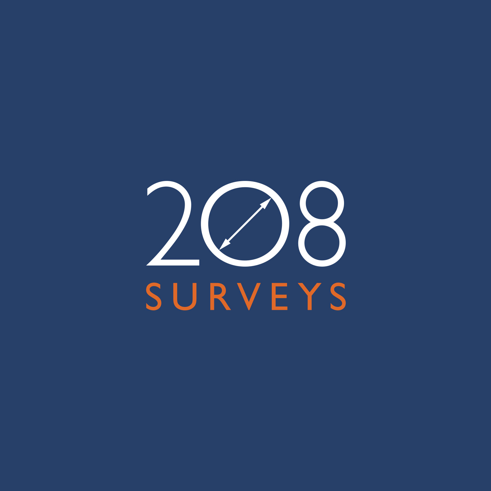 Simple and modern logo design for 208 Surveys London.