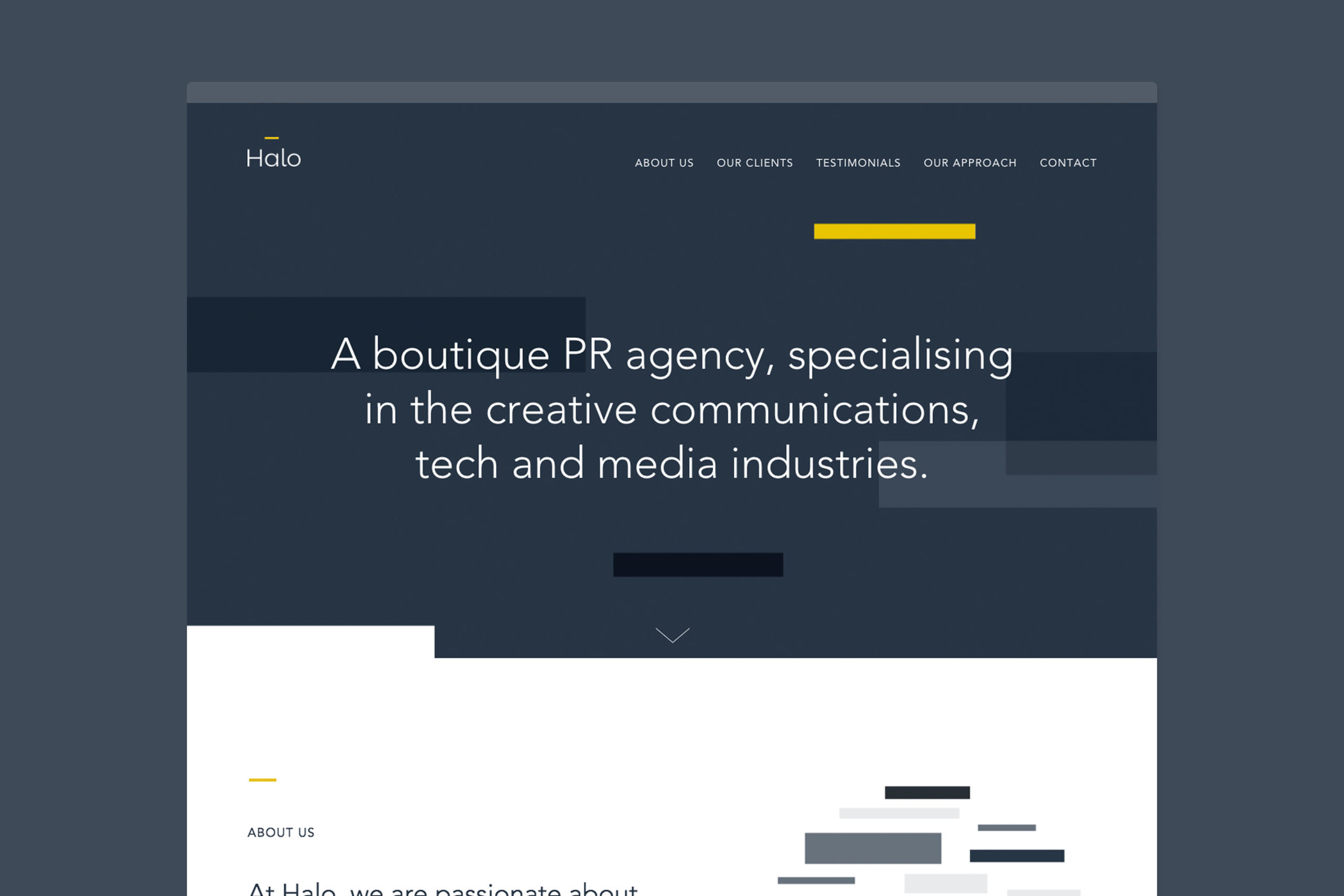 Creative custom web design for Halo London