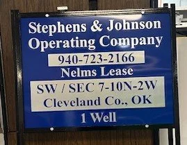 S&J Oil Lease Sign