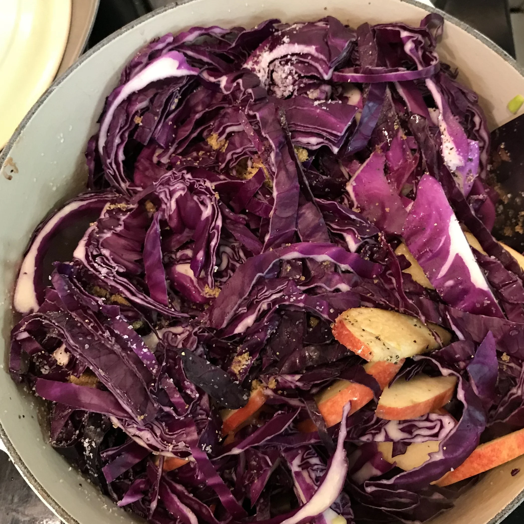 Braised Red Cabbage with Pancetta . Make It Ahead . Week 1