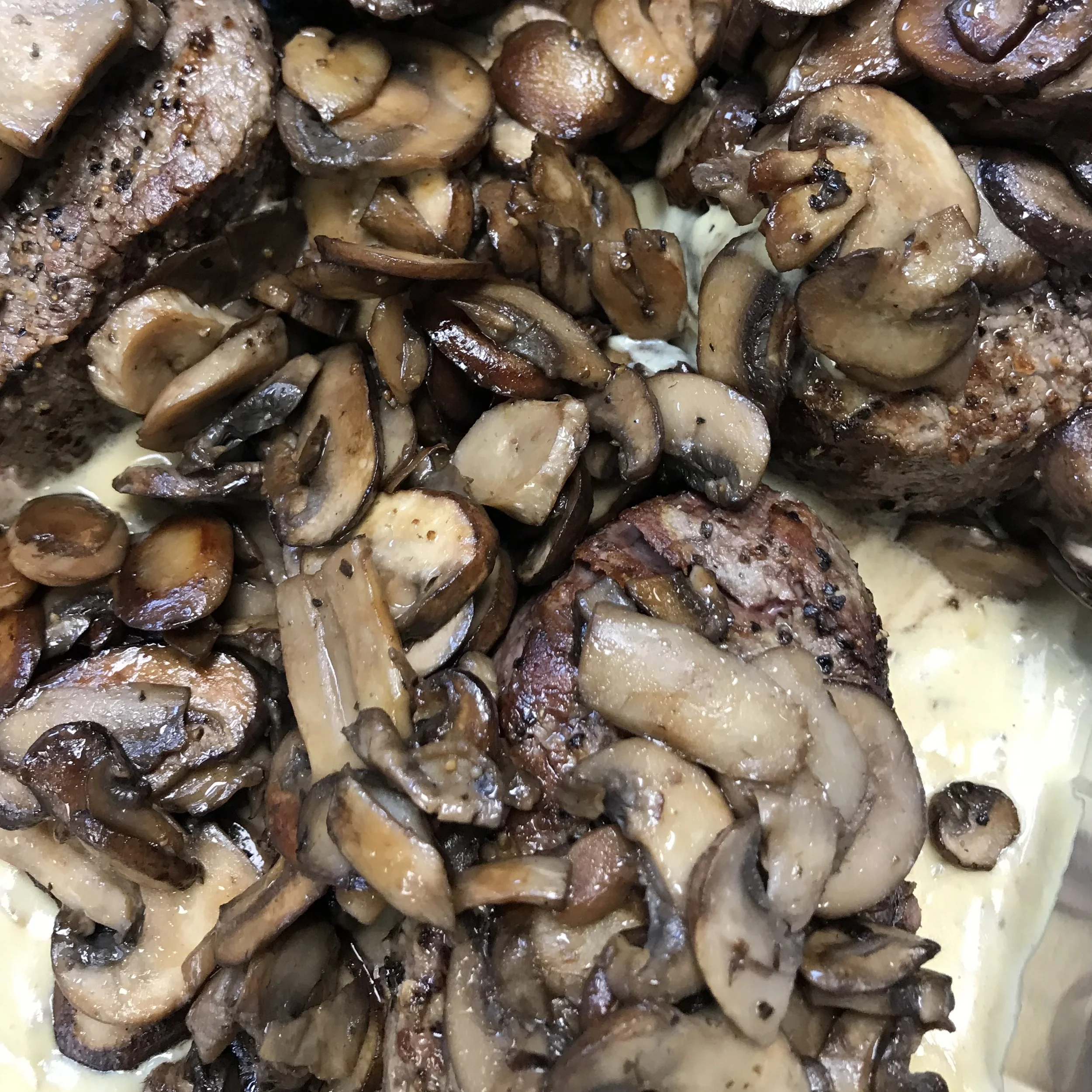 Filet Mignon with Mustard & Mushrooms . Cooking for Jeffrey . Week 29