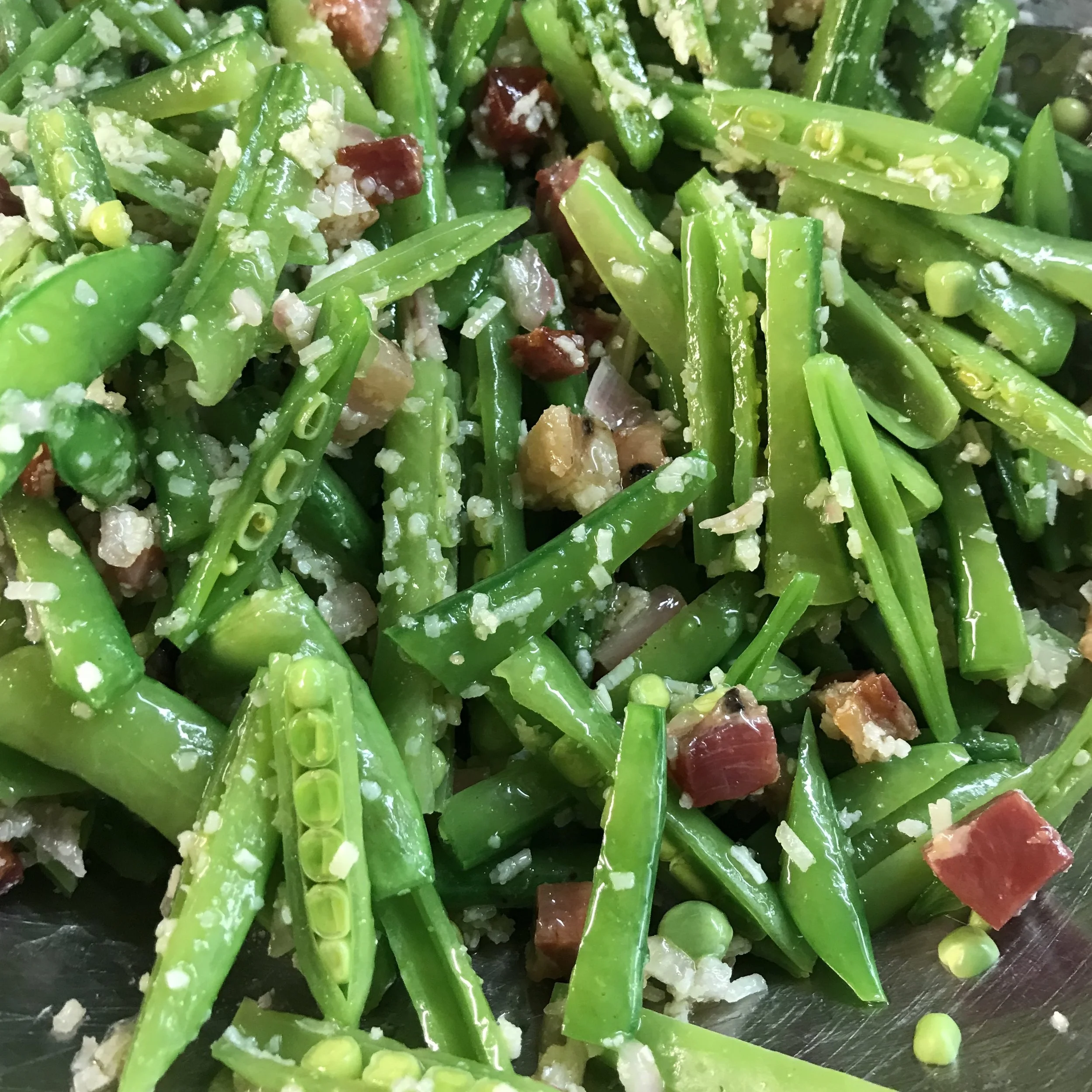 Snap Peas with Pancetta . How Easy Is That? . Week 42