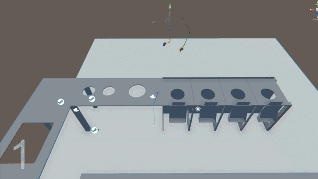 A path of travel and motion tracking study using Vive trackers.