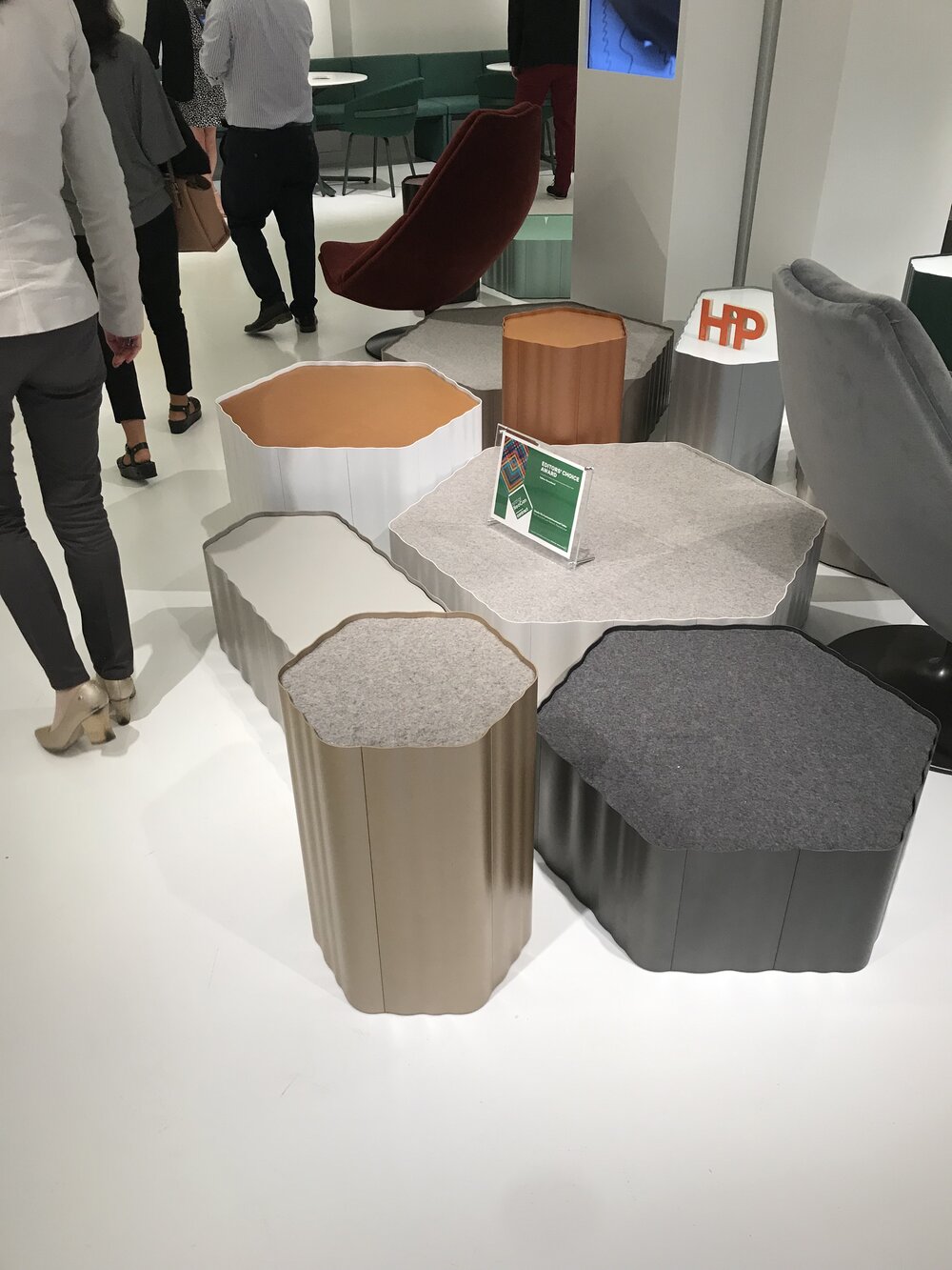  Even in rigid materials, soft shapes emerge. StudioTK used extruded aluminum panels to form their  Freehand  side table, a stand out product this year. 