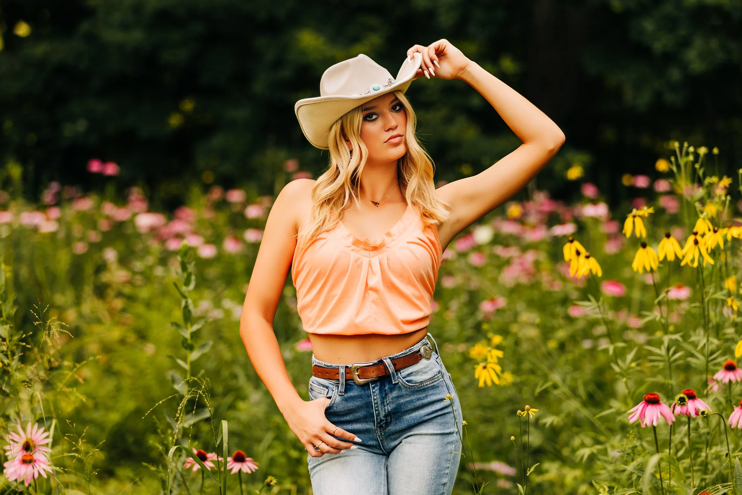 Michigan flower field senior pictures