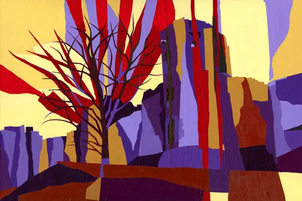 Ludlow Castle Original acrylic and mixed media painting on canvas Unframed, canvas size: 59.5cm high x 89.5cm wide Original sold but available as signed, limited edition, giclee print, full size or reduced size Mounted, reduced size print: 47.5cm high x 57cm wide