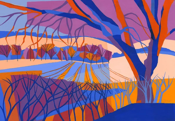 Near Britwell Salome Original acrylic and mixed media painting Framed size: 52.5cm high x 72.5cm wide Original sold but available as signed, limited edition, giclee print, full size or reduced size Mounted, reduced size print: 47.5cm high x 58cm wide