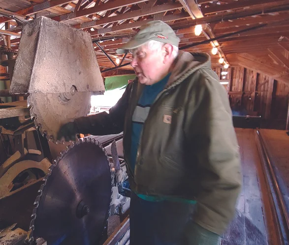 Bruce Bickford operates a one-man sawmill in Lisbon Falls that has been producing lumber since the 1950s. He fills custom orders for timber framers, finish carpenters, high-performance builders and home owners. Photo: Phoebe Parker