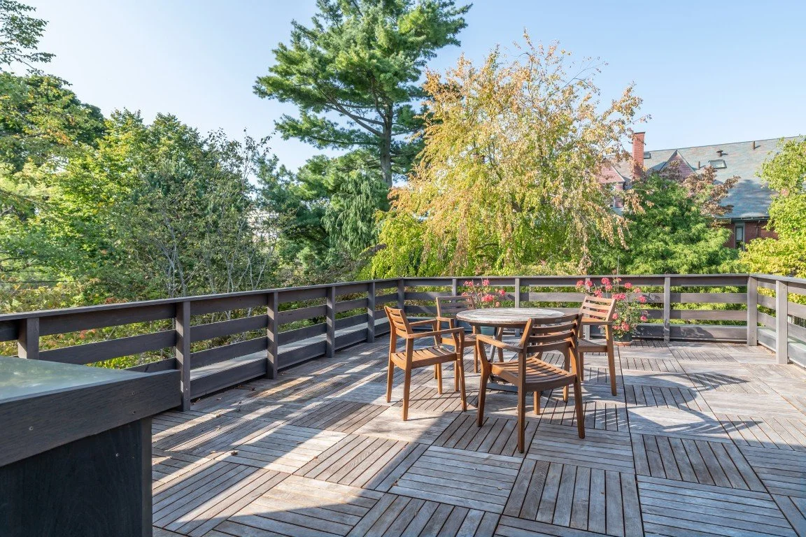 Black locust parquet deck