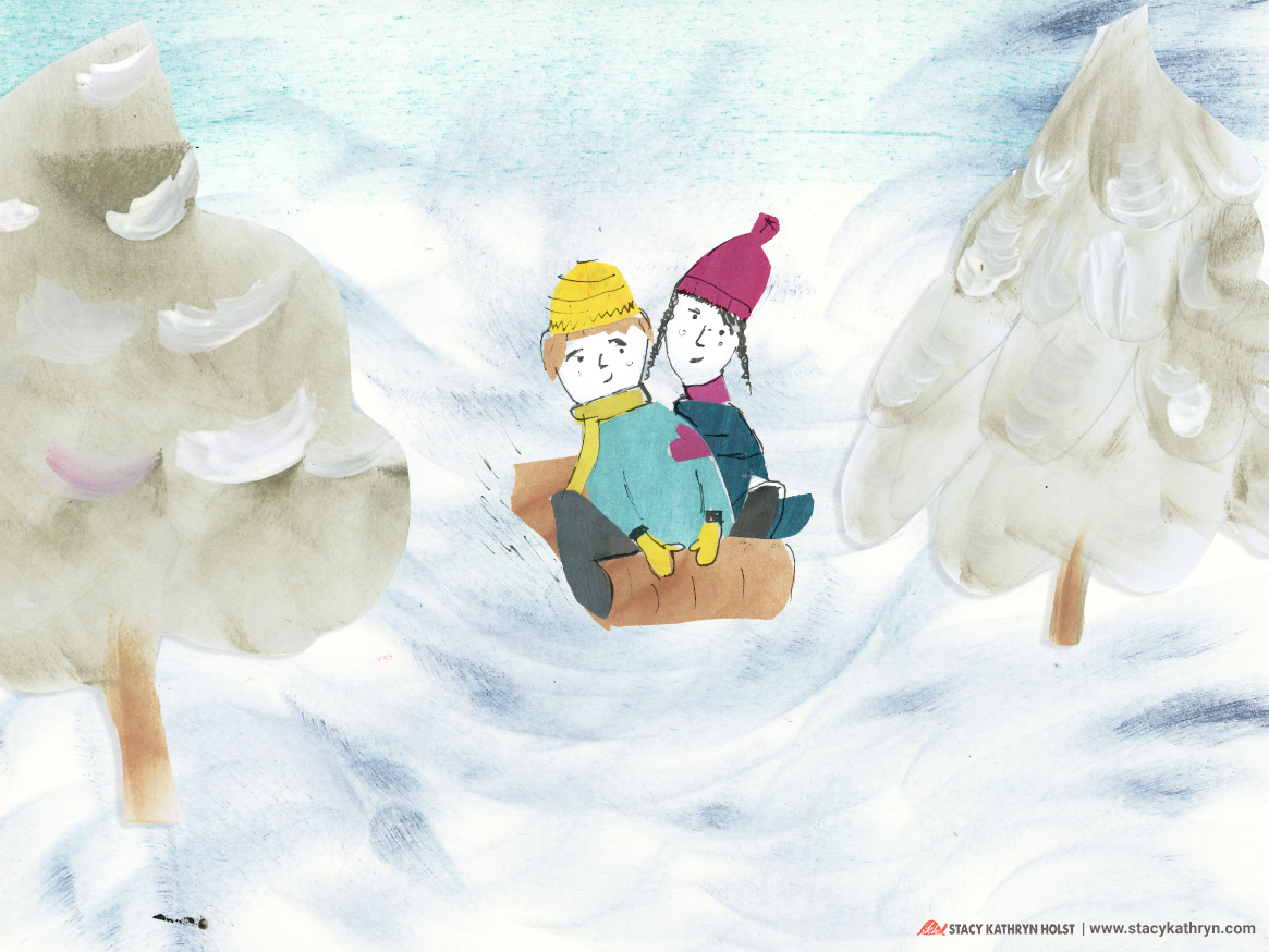 sledding illustration