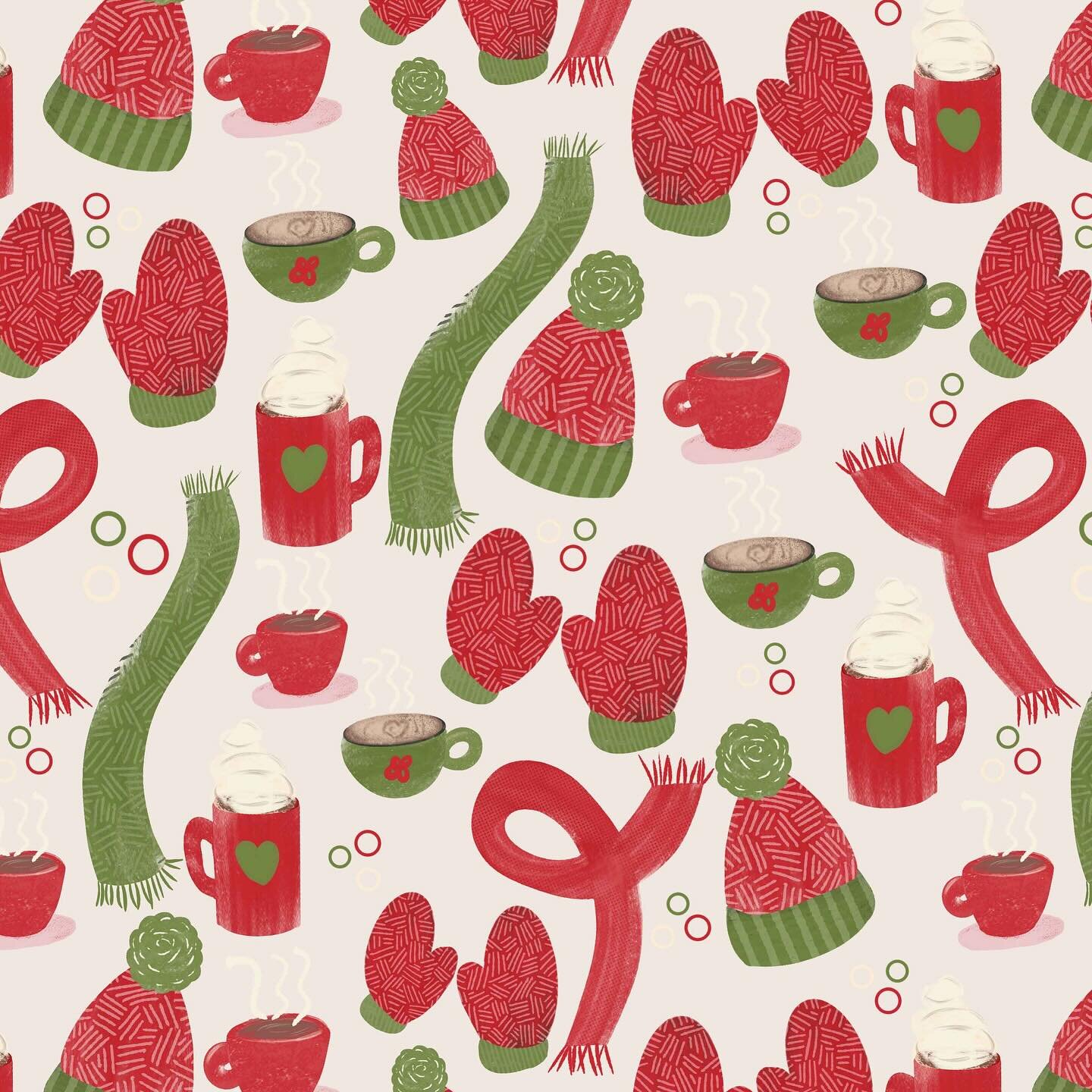 This would make cute wrapping paper swipe to see a mockup! Cozy Christmas, #3x3designchallenge hosted by @sketchdesignrepeat
#sketchdesignrepeat #christmaspattern #christmasillustration #christmasfabric #textiledesign #fabricdesign #christmasprint #p