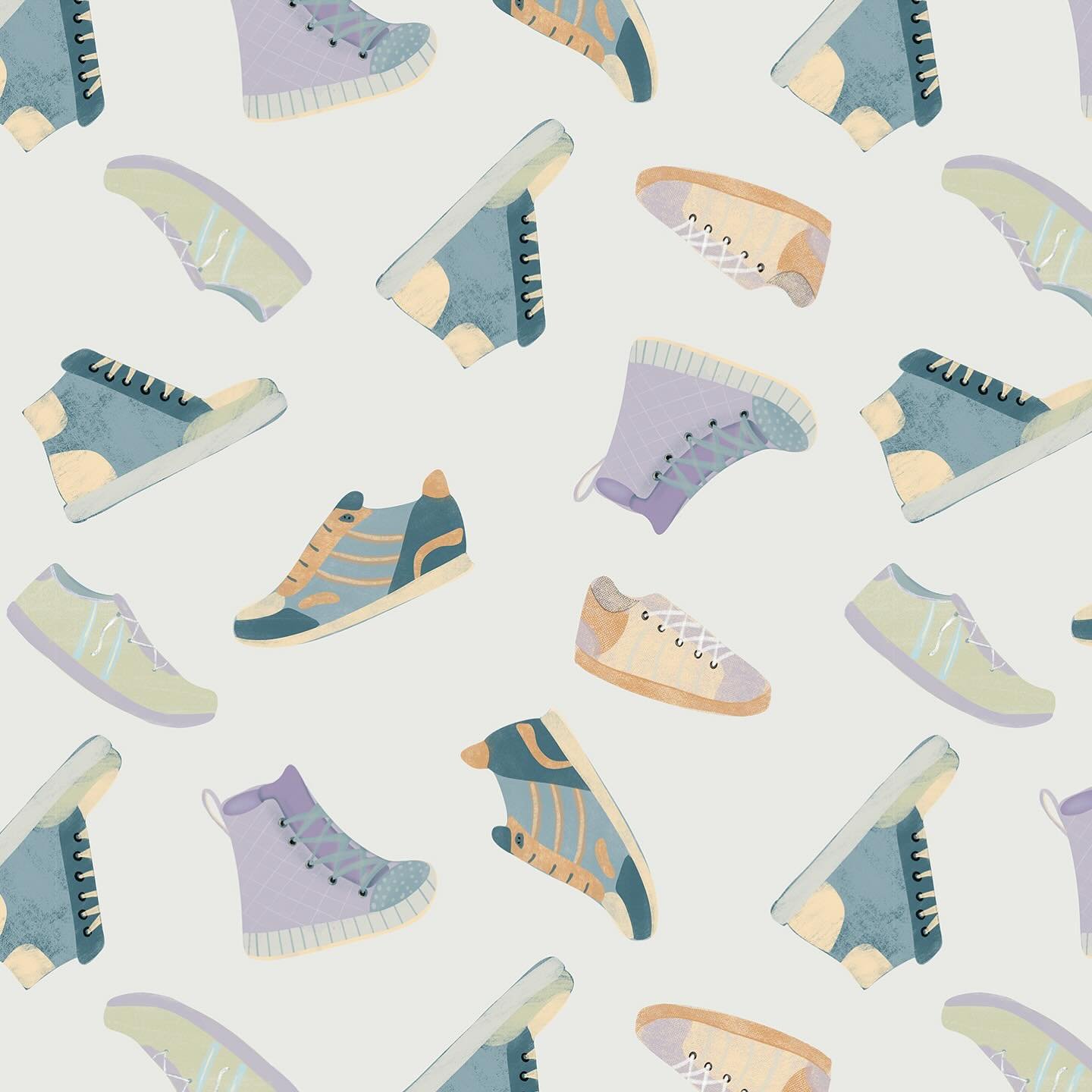 Love how this sneaker pattern turned out for the @creative_studio_collective art call for @jordanporter.handmade was so much fun drawing sneakers!!! 👟