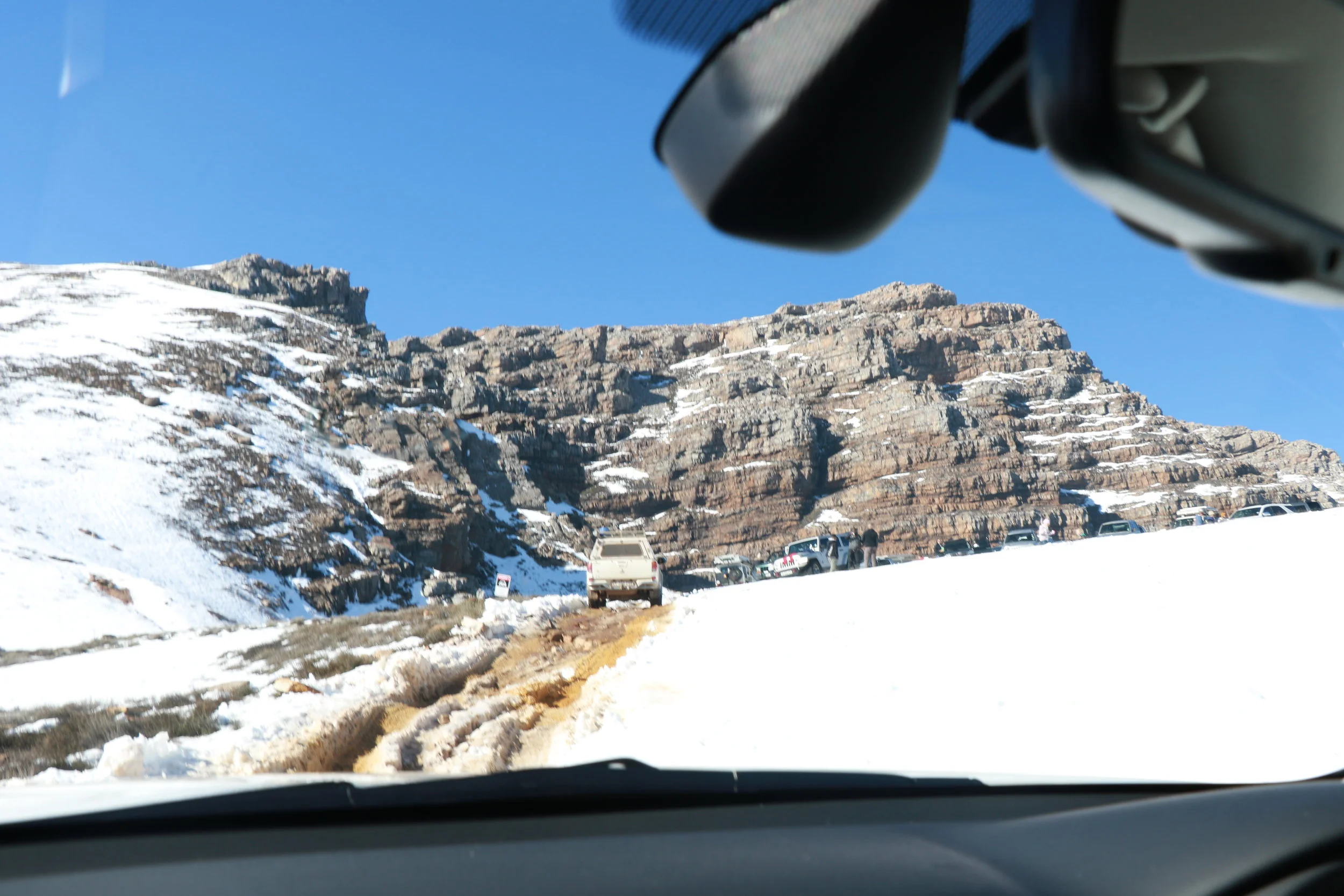  Yes…..yes…. We have reached the top…. Lots of snow…slip sliding away…. 