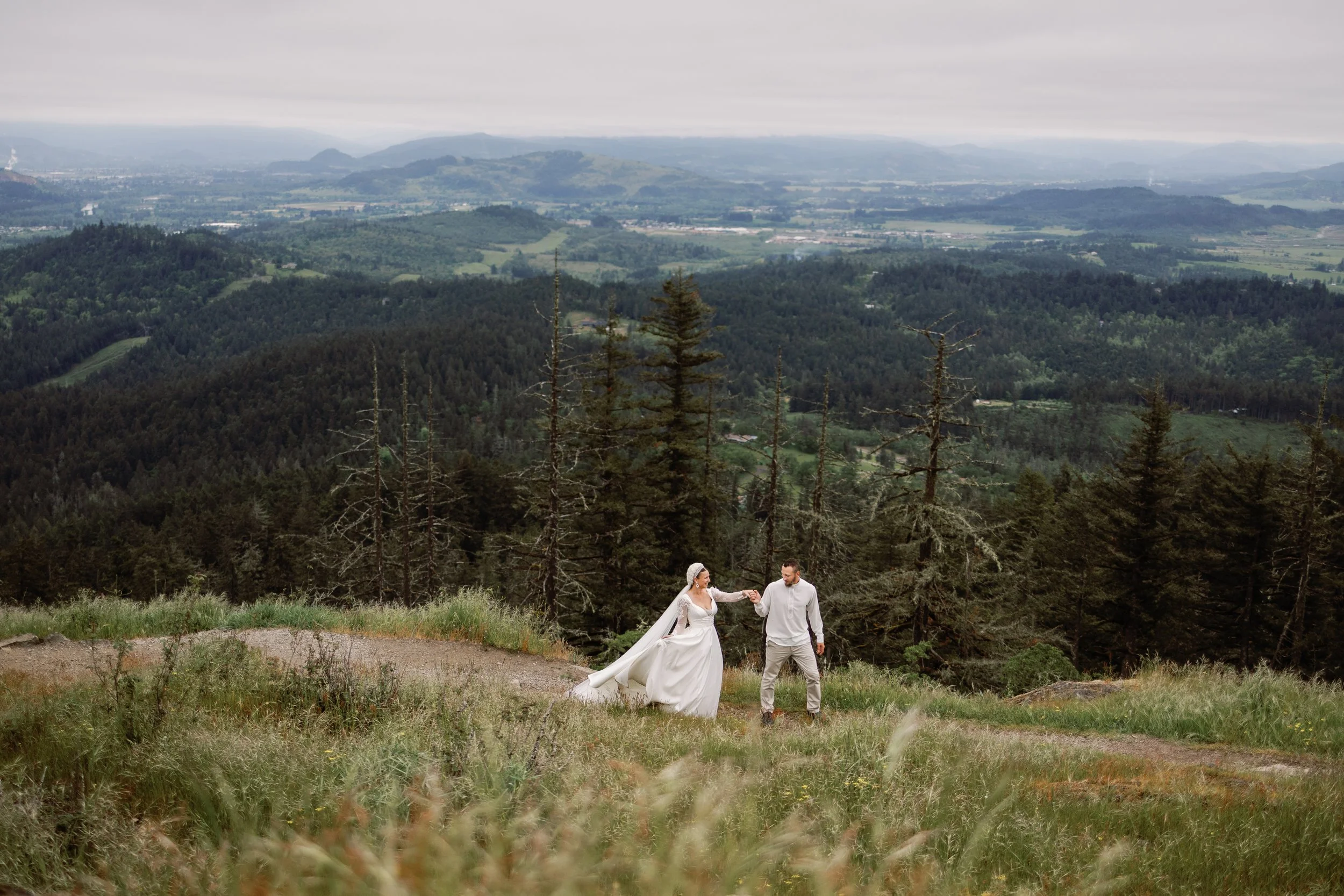 Anfisa &amp; Amillian’s Adventure Wedding Session at Spencer Butte in Eugene, OR