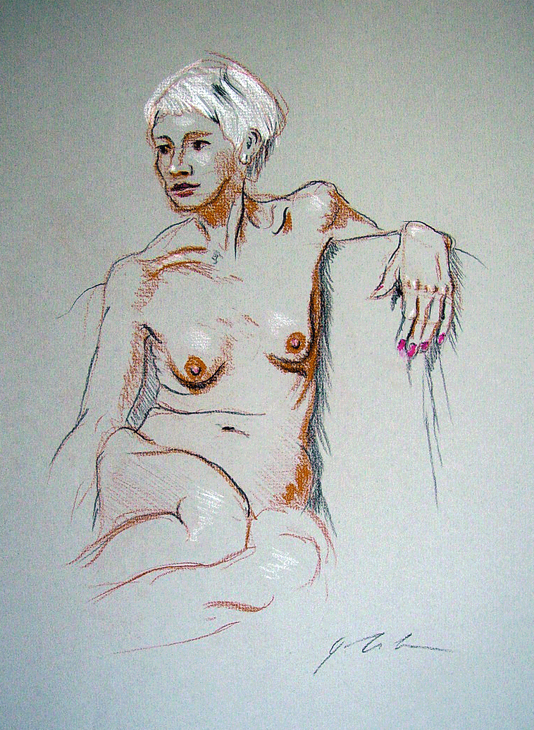 Woman Sitting, White Hair, circa 2002